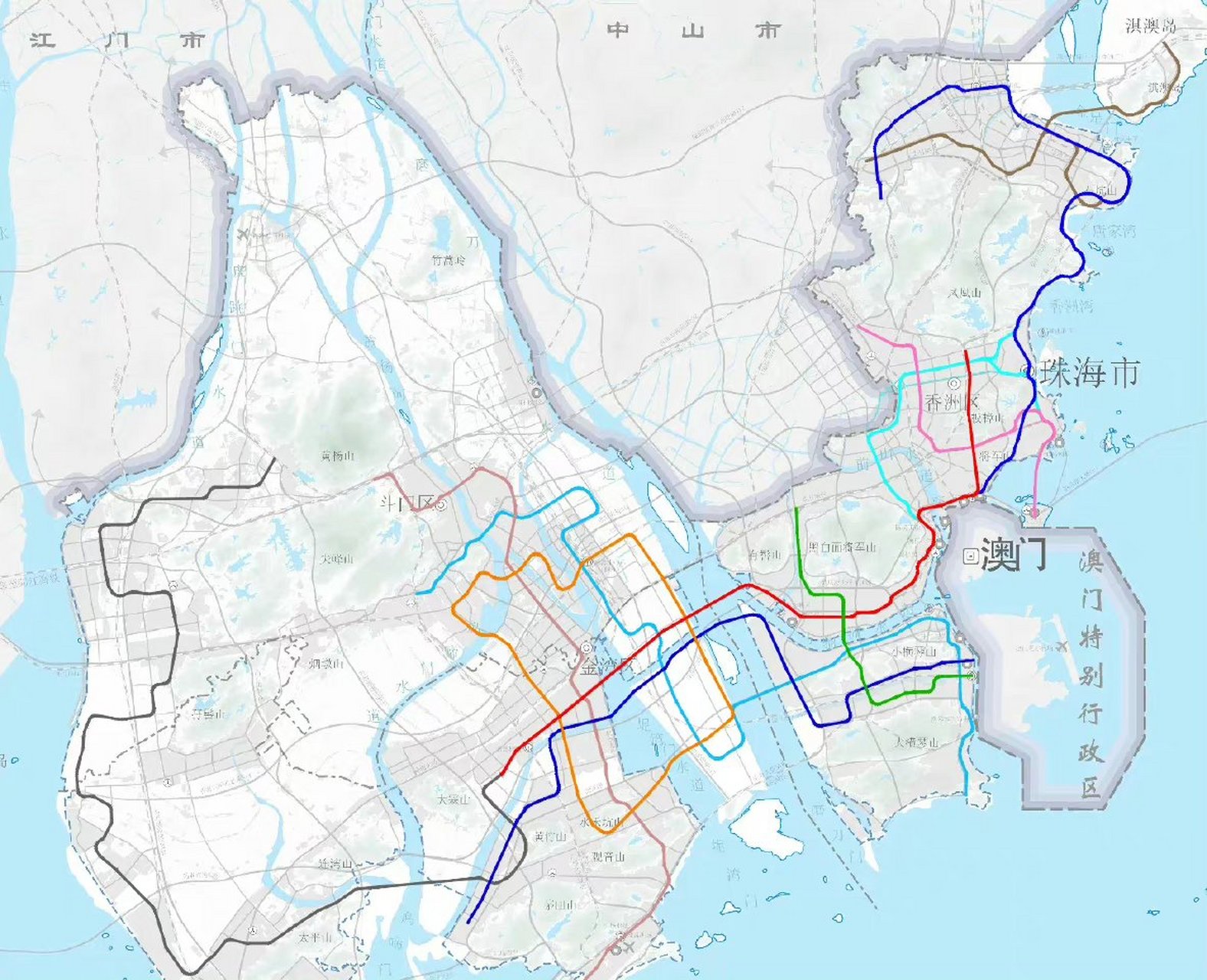 珠海市地铁01宏图规划:预算于2050年前将要规划建设 11 条地铁线路