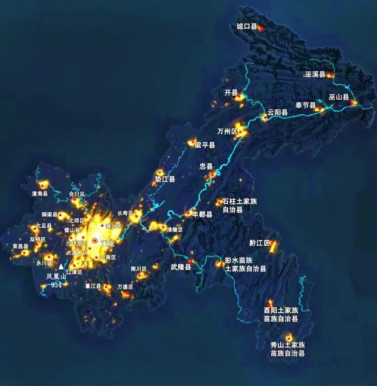 山东夜晚灯光地图图片