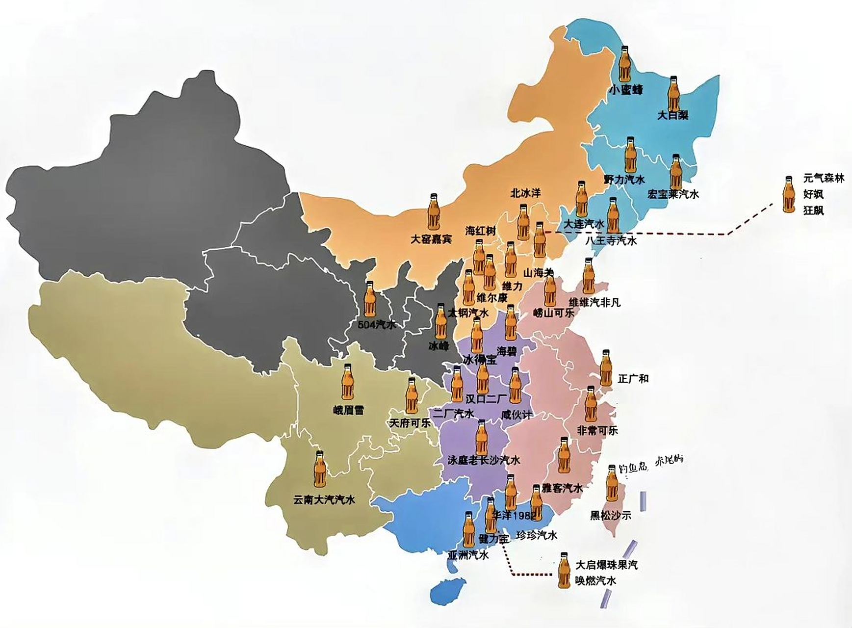 中国饮料地图,内蒙的大窑最近好像很火 欢迎大家评论