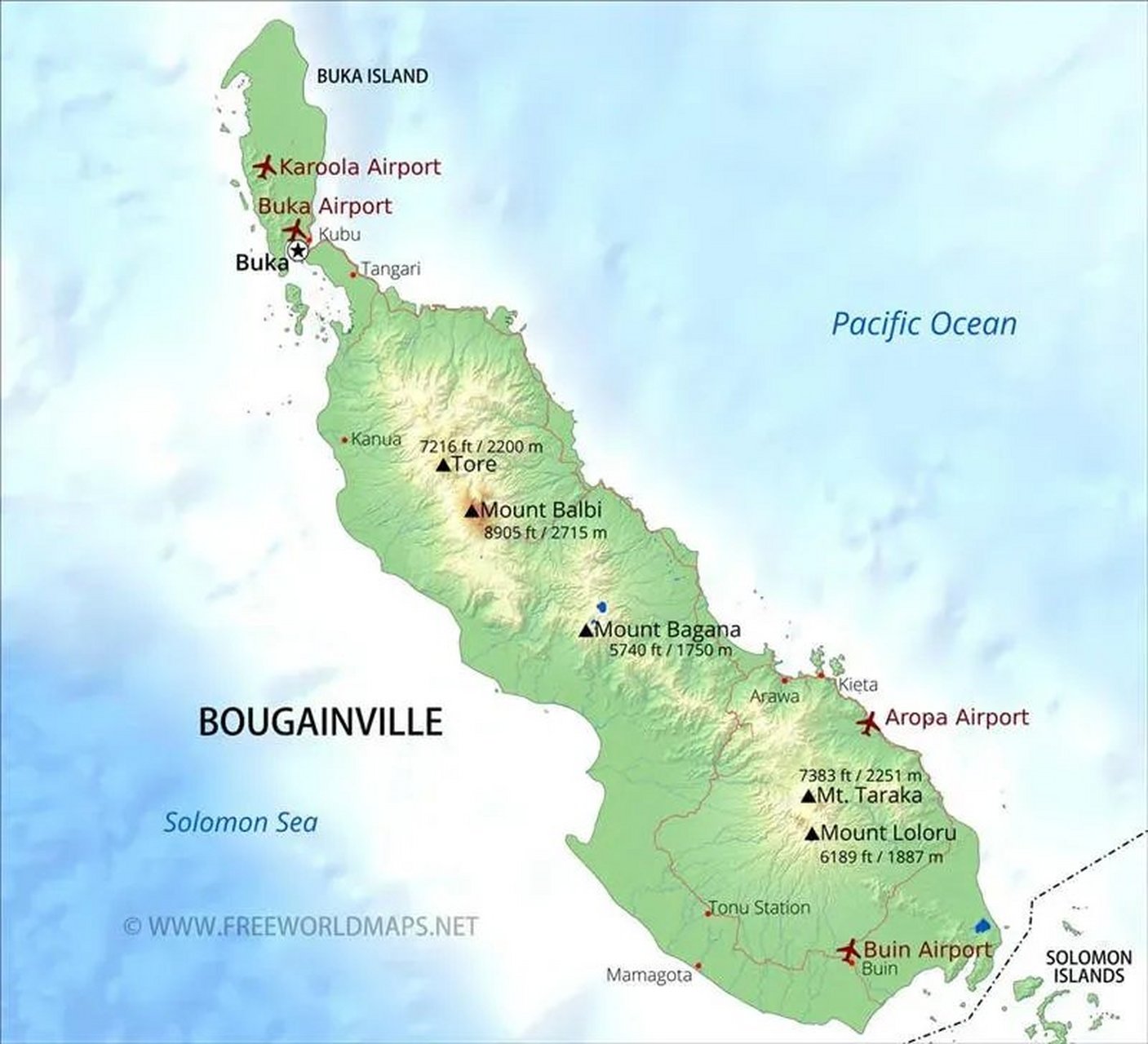 布干维尔岛位置图片