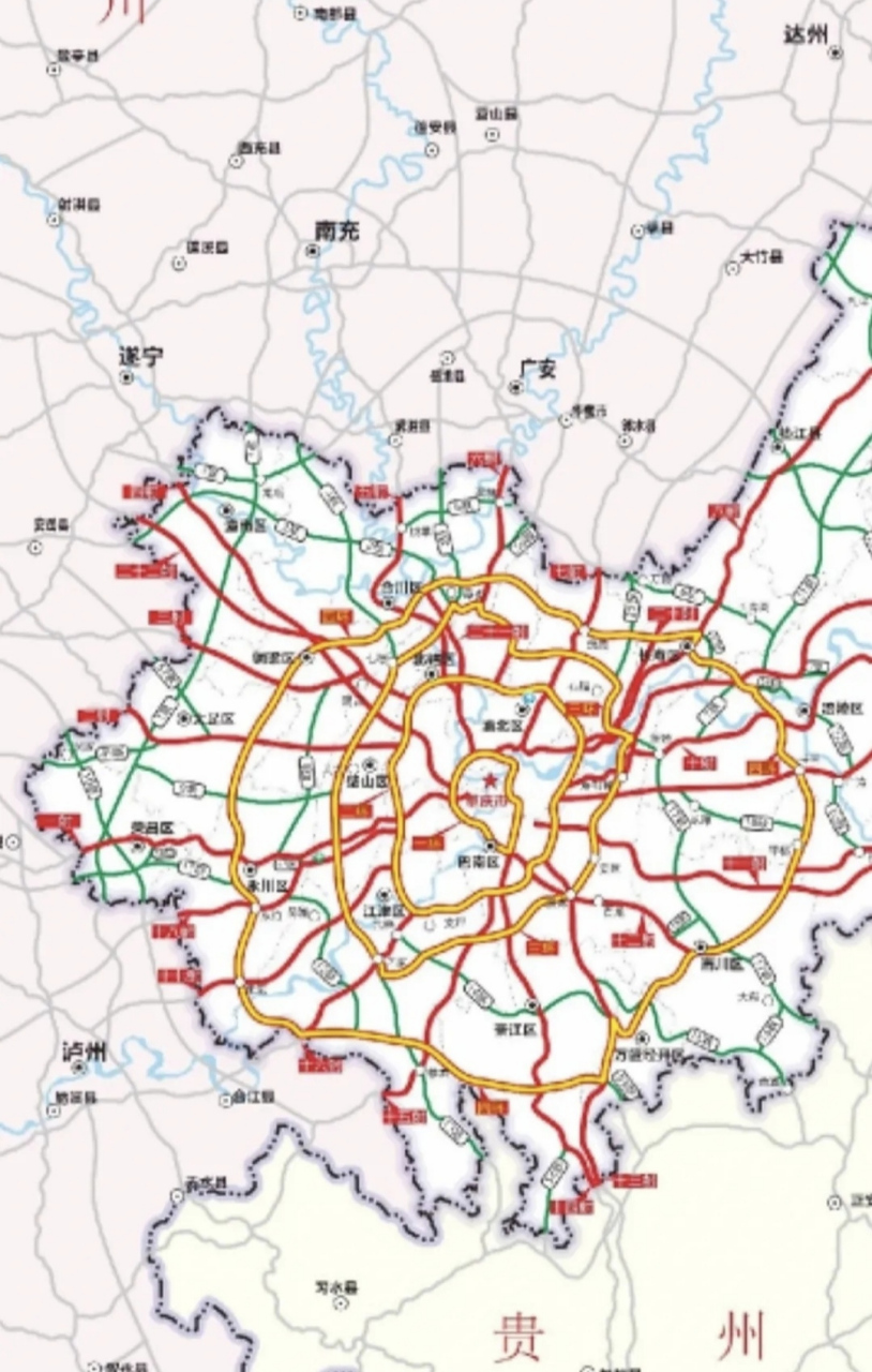 重庆都市圈示意图 五环即将成型[awsl]