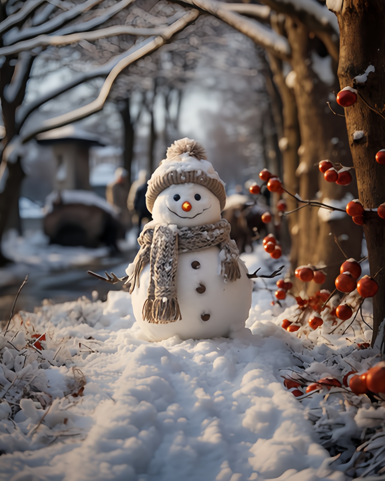 堆雪人图片 现实图片