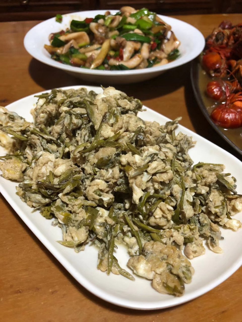 来个硬菜,龙井炒鸡蛋