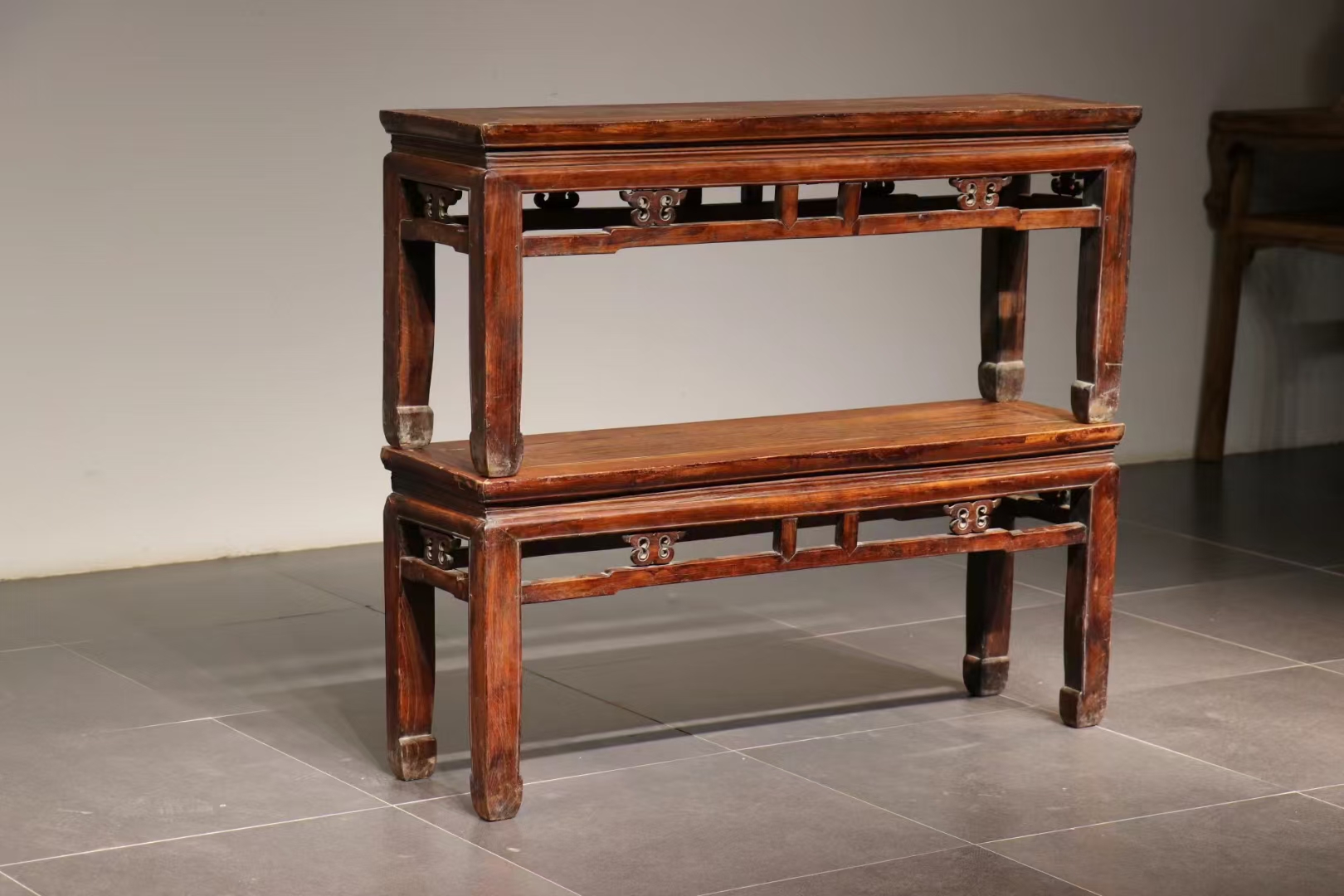 民国老榉木春凳/长凳/床尾凳一对 老家具 老物件有收藏使用价值, 尺寸