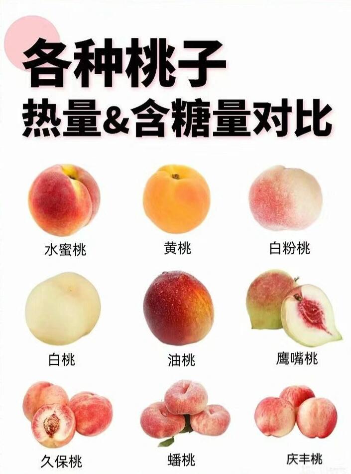 各种桃子99热量&含糖量对比75