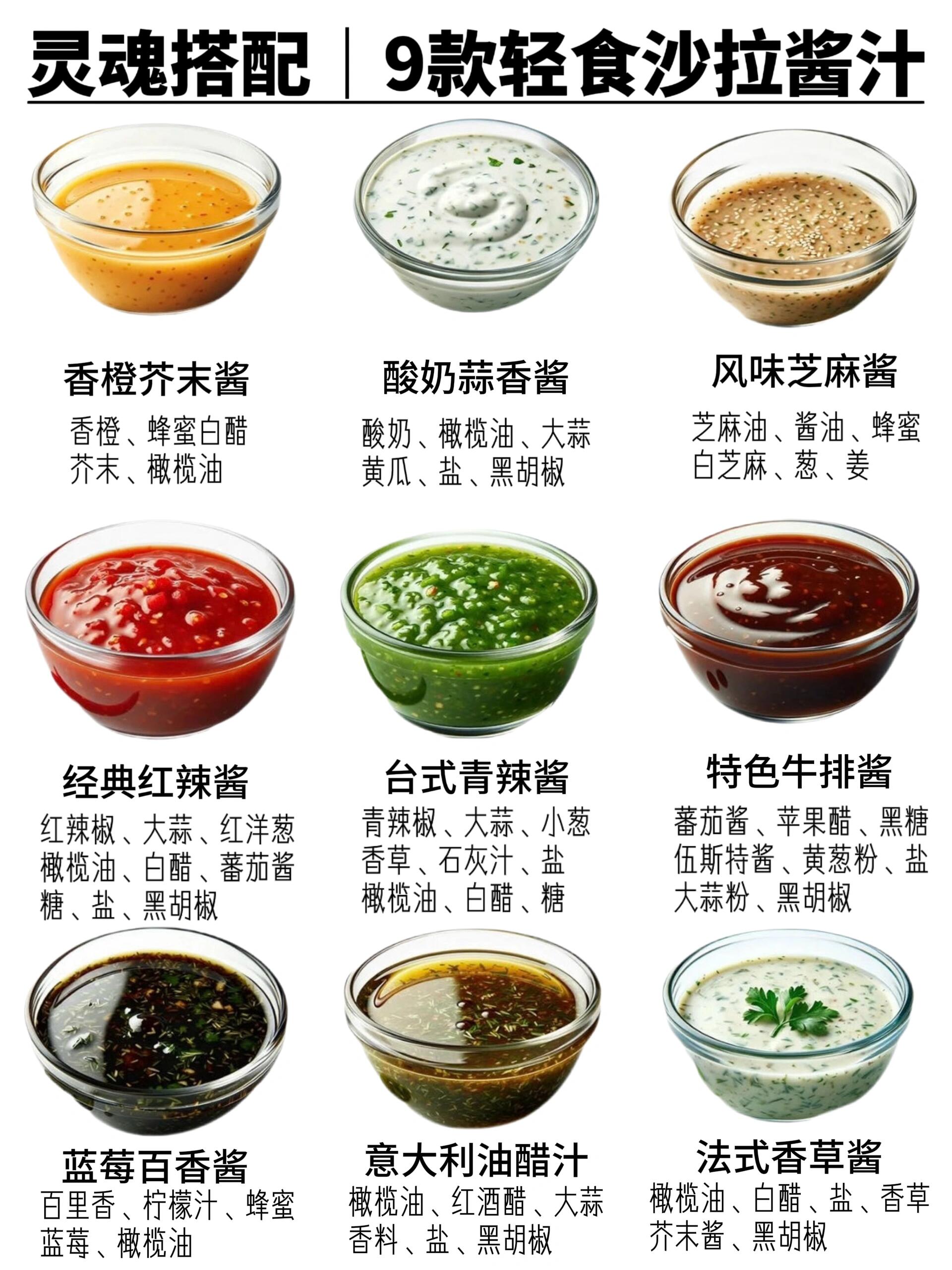 9款轻食沙拉酱汁天天吃青菜都不腻