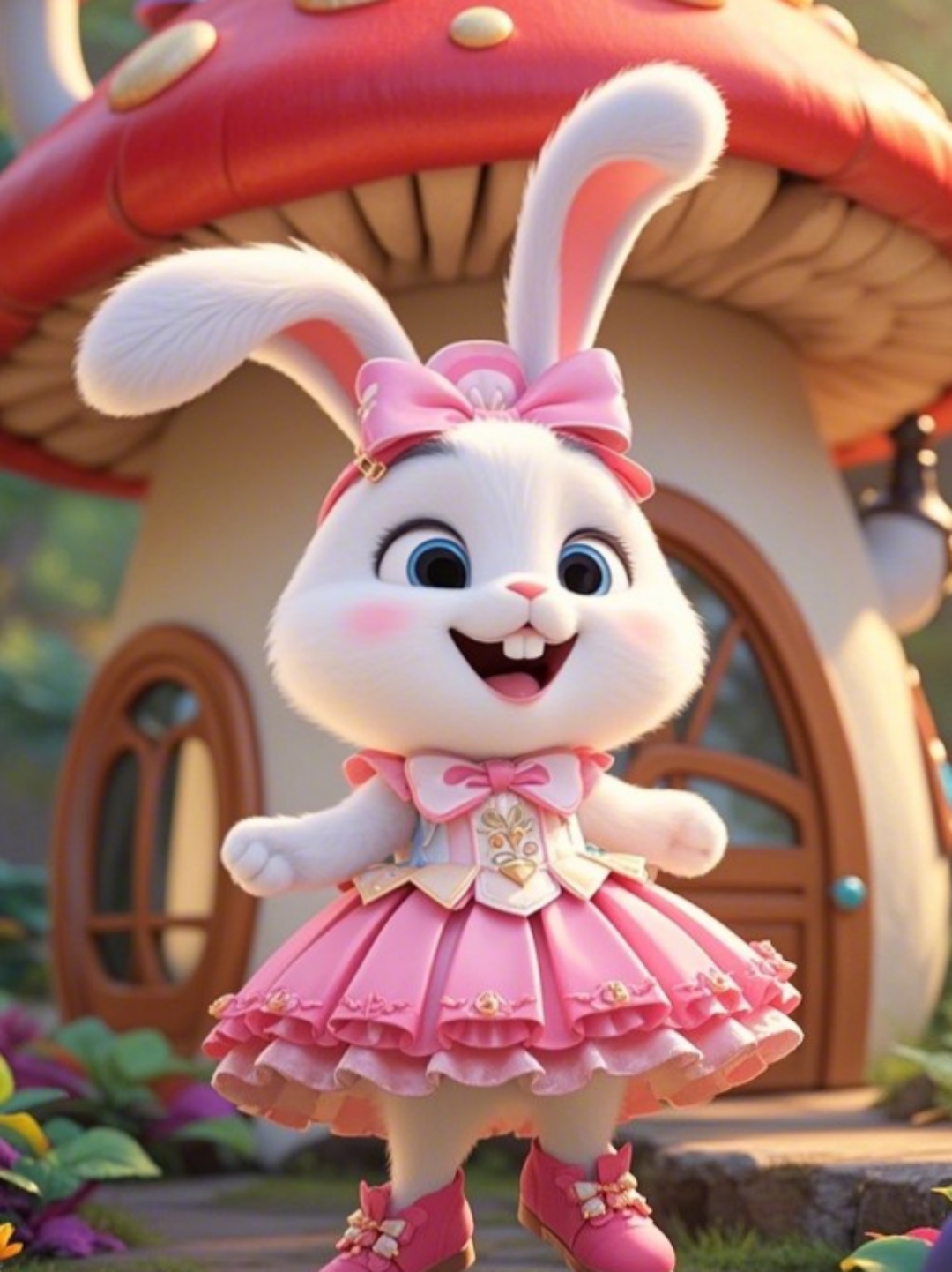 小兔子在林间轻快地跃动,舞动身姿,宛如林间精灵