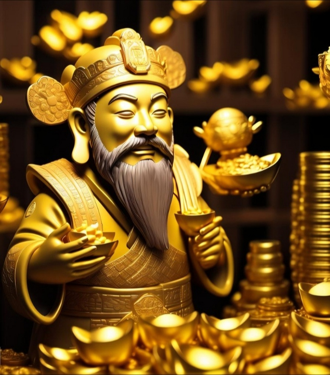 黄金财神,开财库,有钱有运势,财神爷来关注,发财又致富.#黄金财神