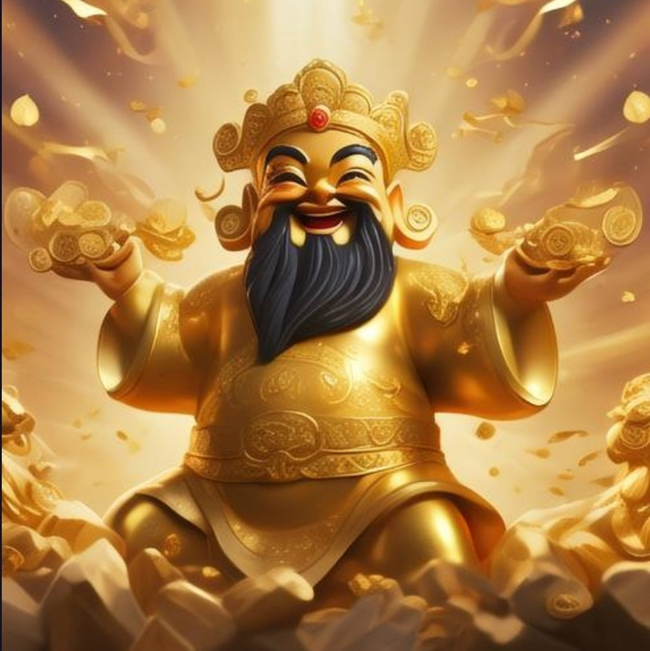 八方来财,日进斗金!ai创作#爱创作# #黄金财神