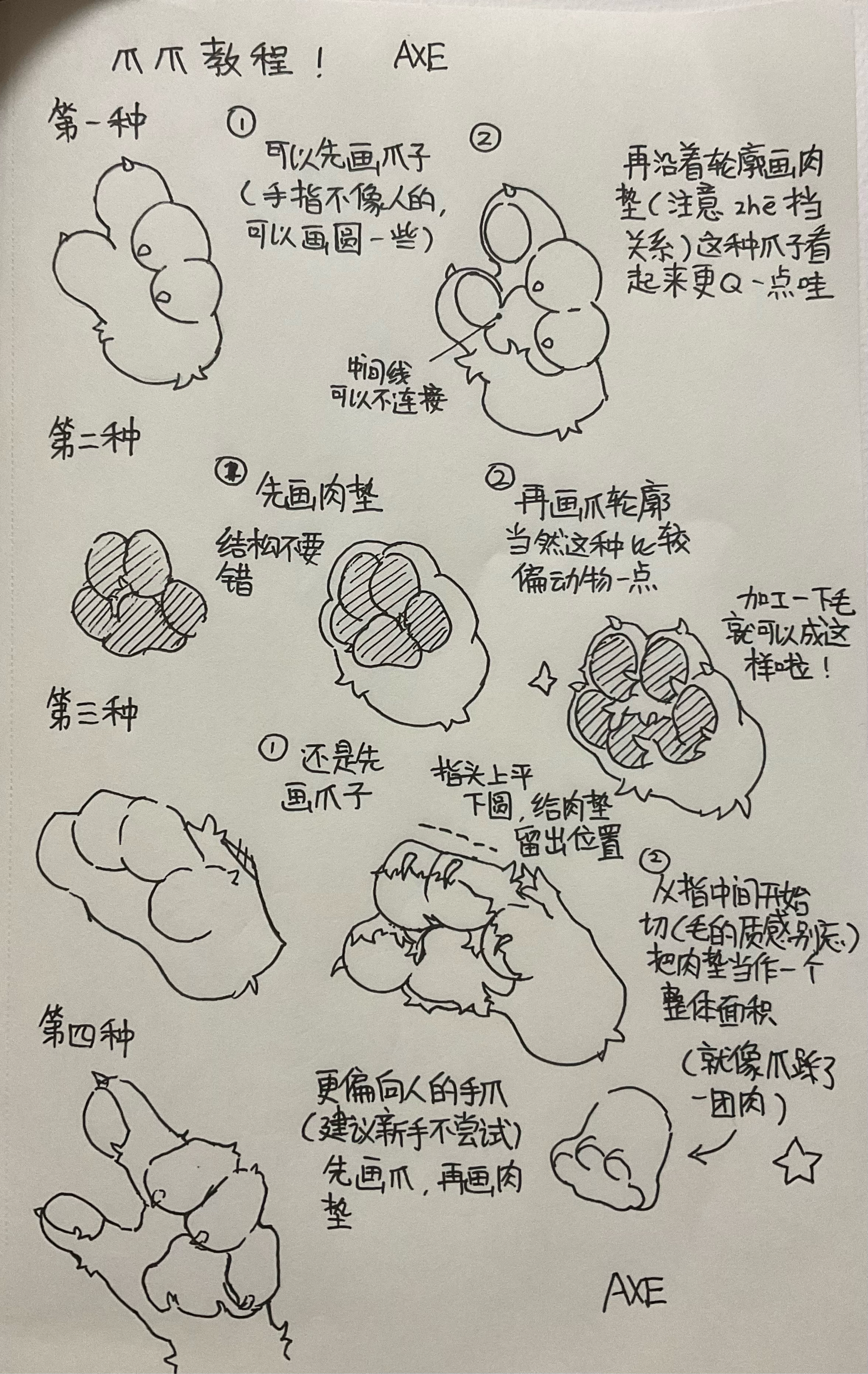 画动物简笔画 爪子图片