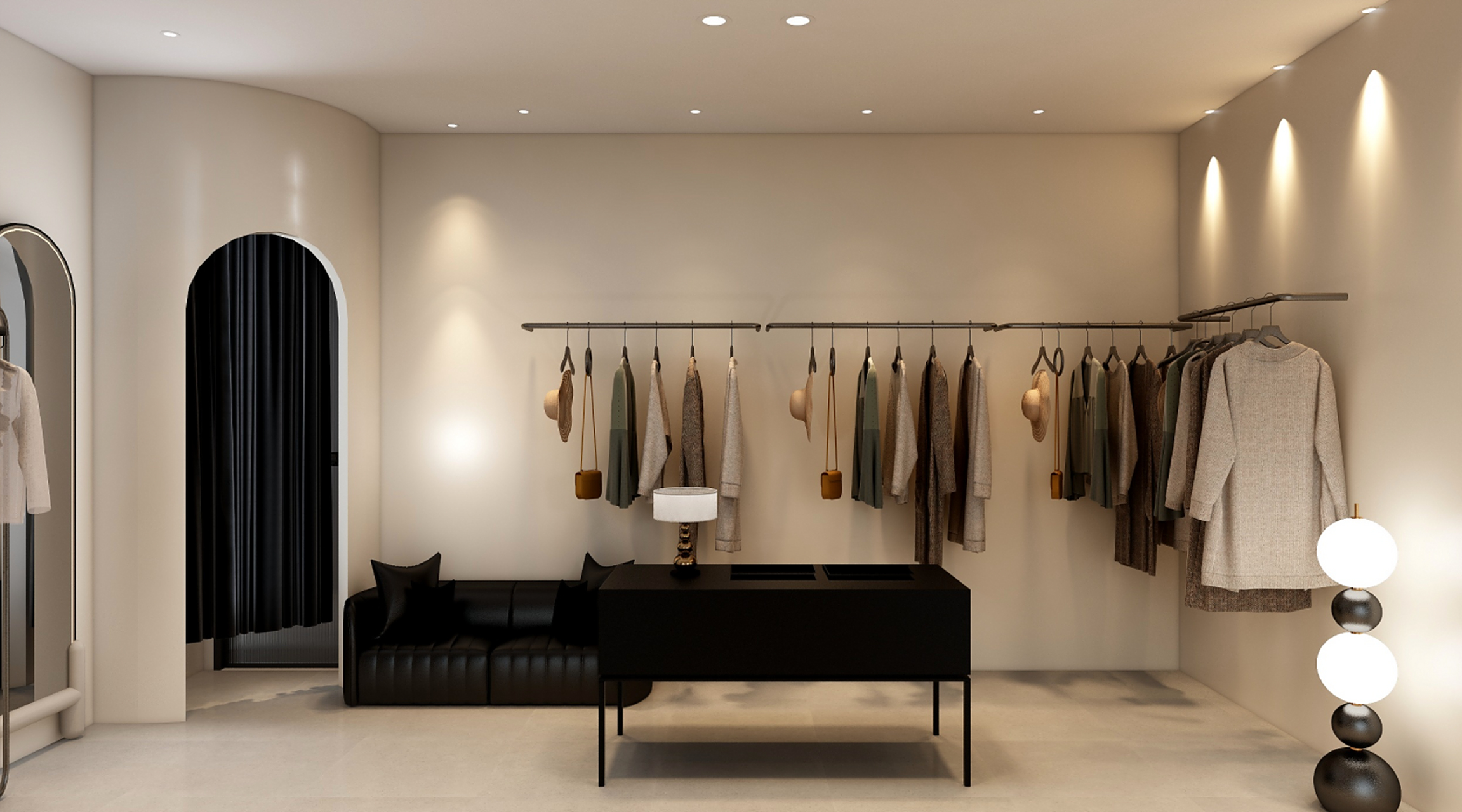 奶油风服装店,舒服.