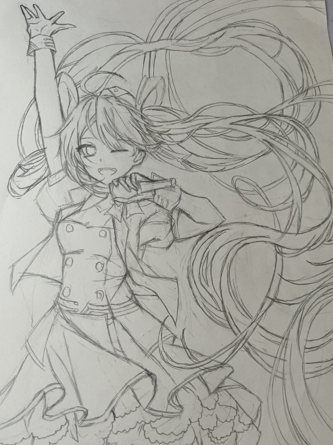 初音未来全身素描图片