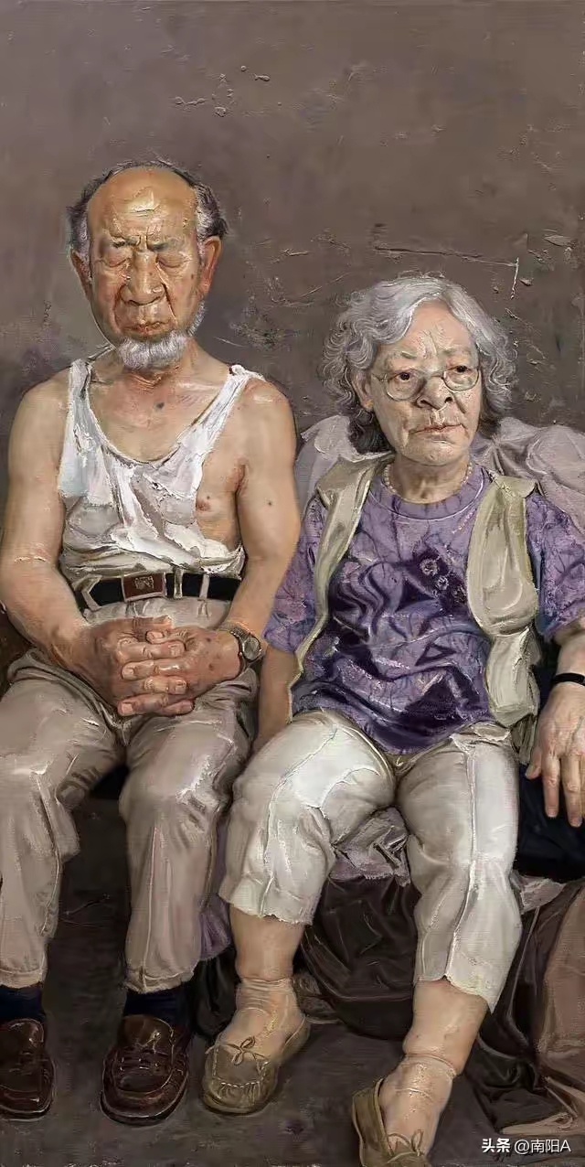 这张油画叫《老年夫妻》,看得人心酸.