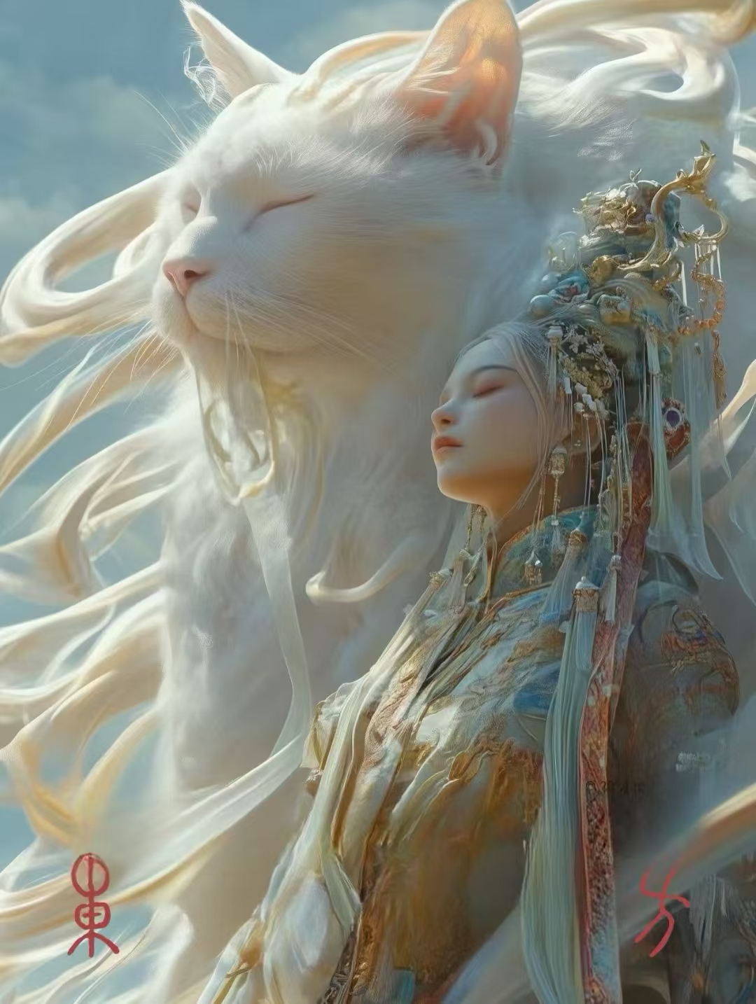 仙气飘飘的猫妖与古典美人,唯美梦幻!