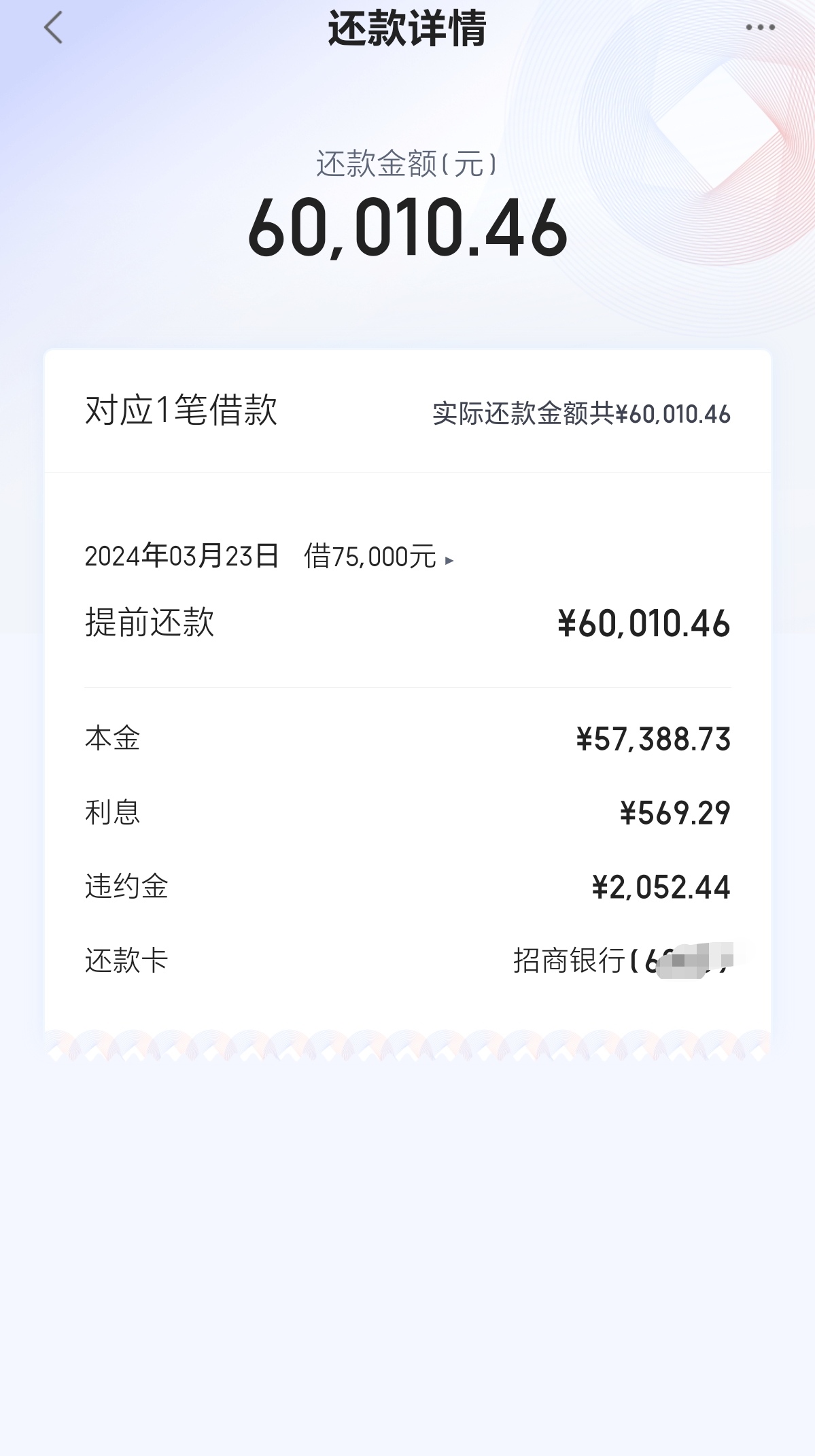 网贷还款成功短信图片