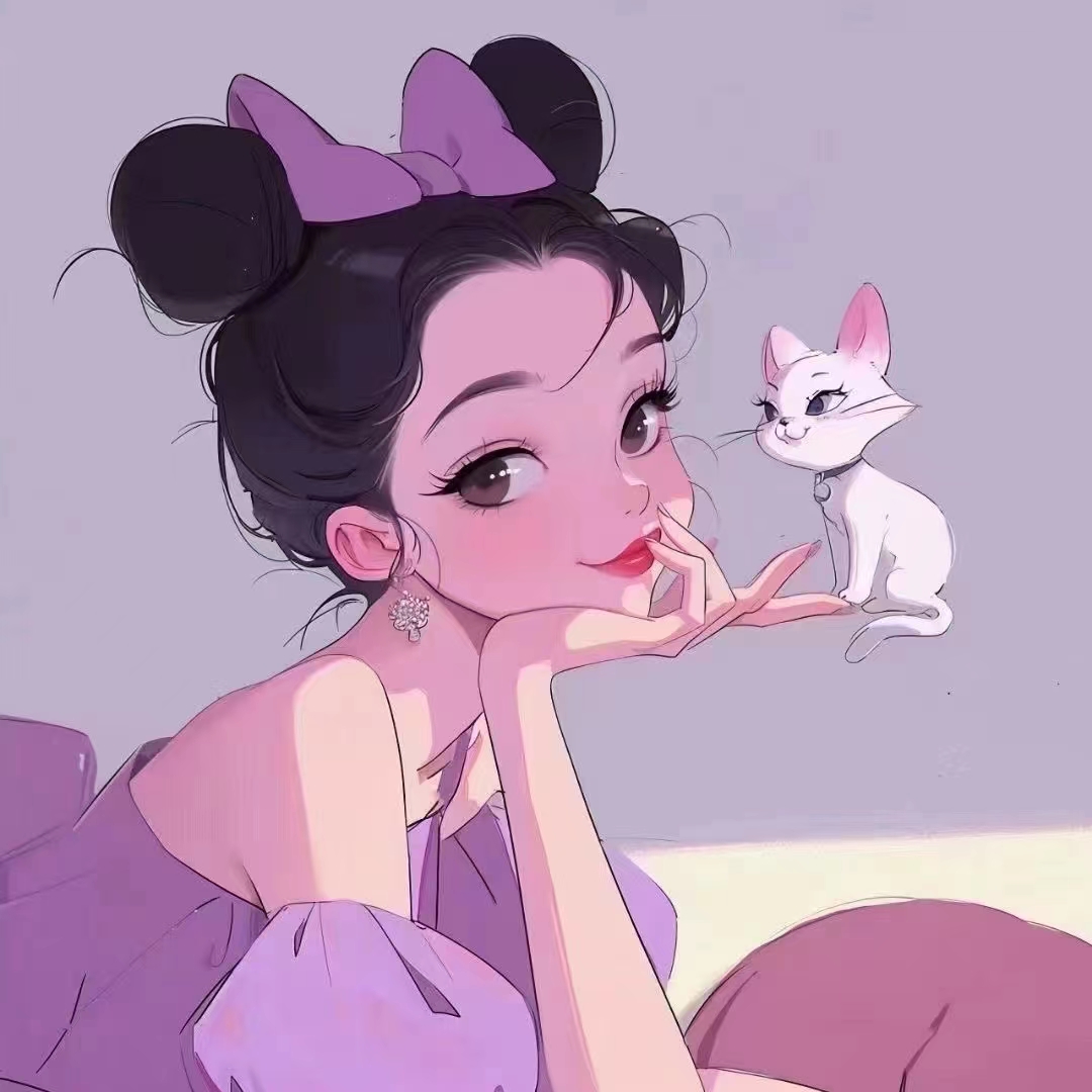 韵味紫色梦中情猫女生头像来了, 又美又飒,甜美辣酷 使人换上都不想换