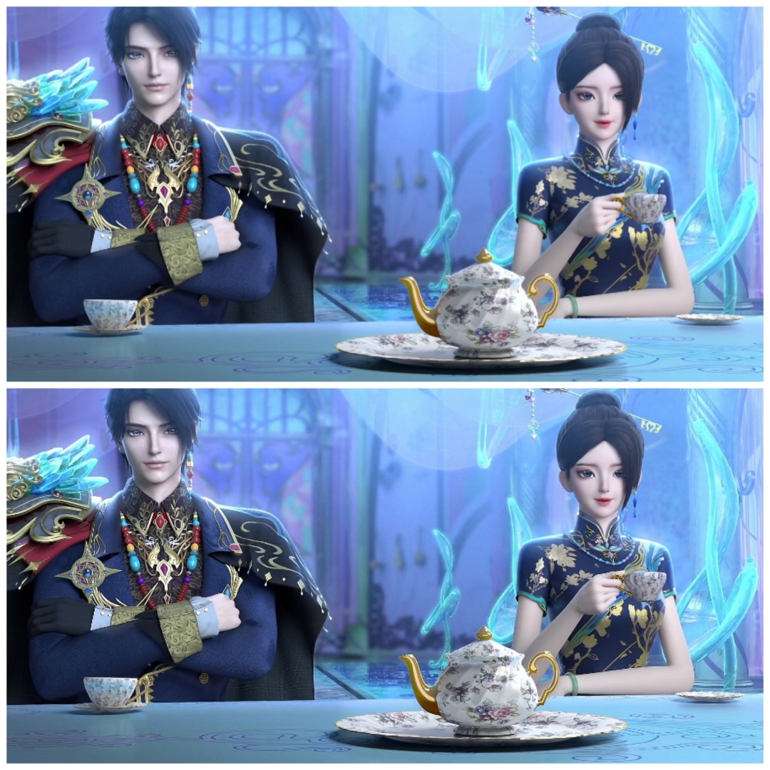 发现一个秘密,辛灵店长与荒石仙子穿的是情侣装!