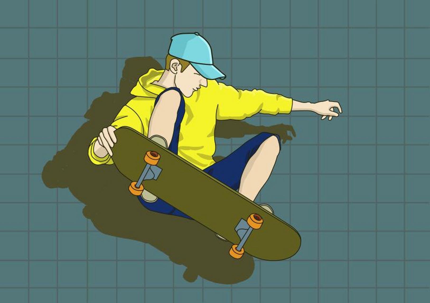 插画《酷潮滑板》 #滑板# #插画