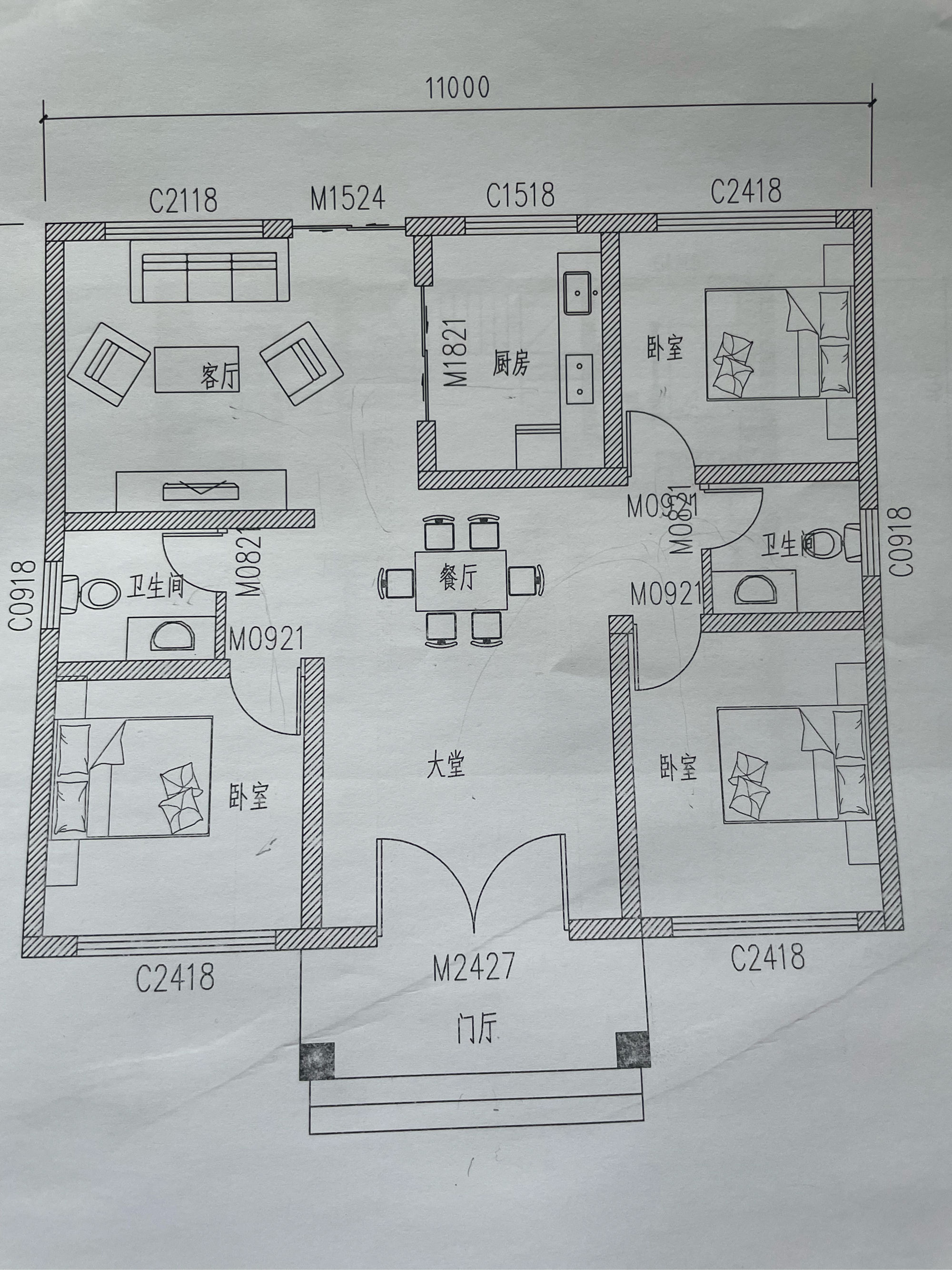 11米x9 5有全套施工图纸