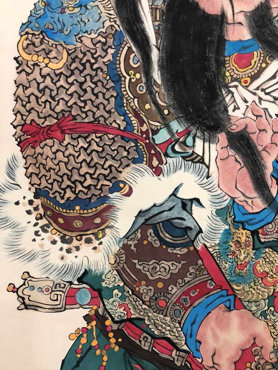 9037 戴敦邦【关公】画轴 1391号 画芯尺寸:67x137