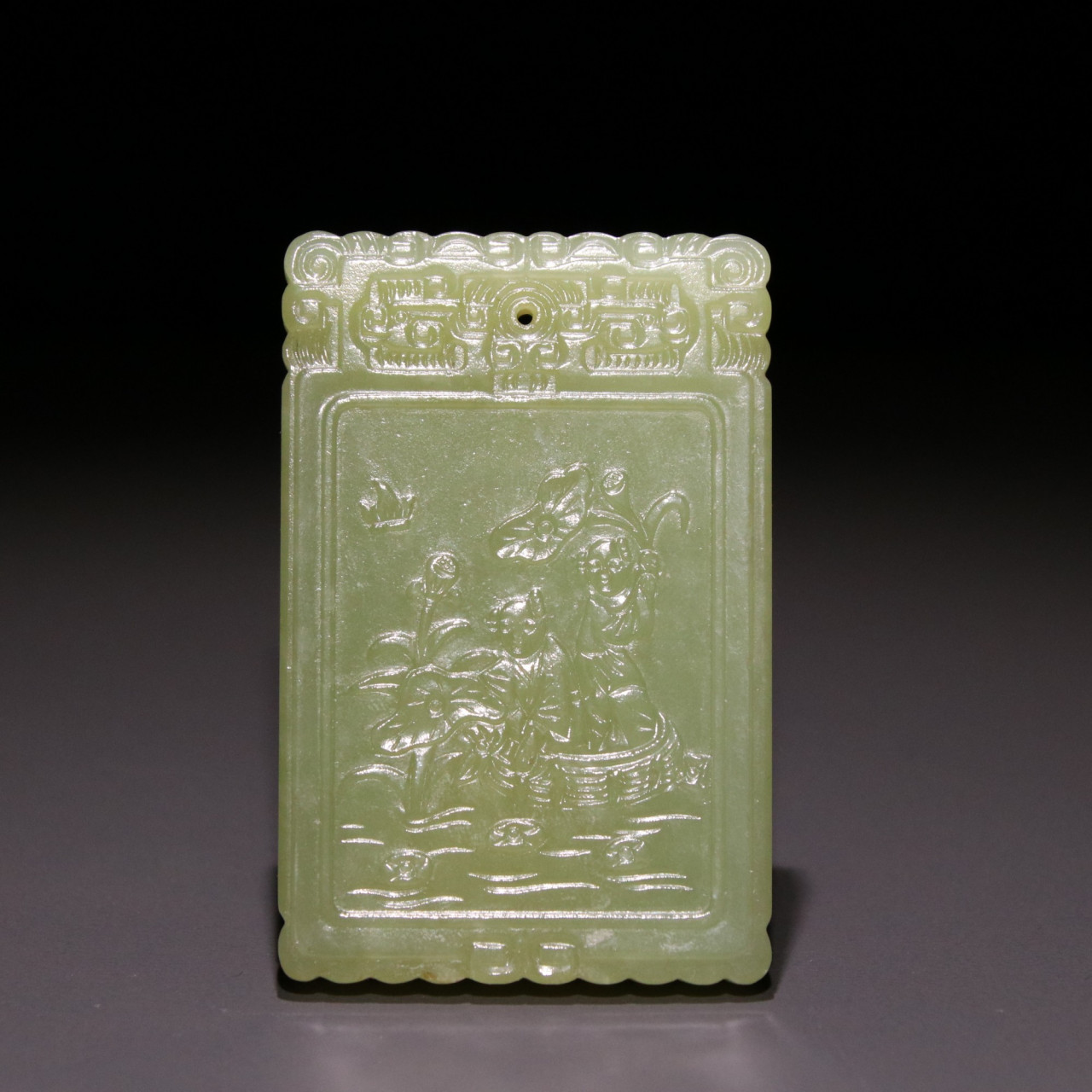 17040 清 芝亭款黄玉牌 规格:长6cm宽4cm重52.