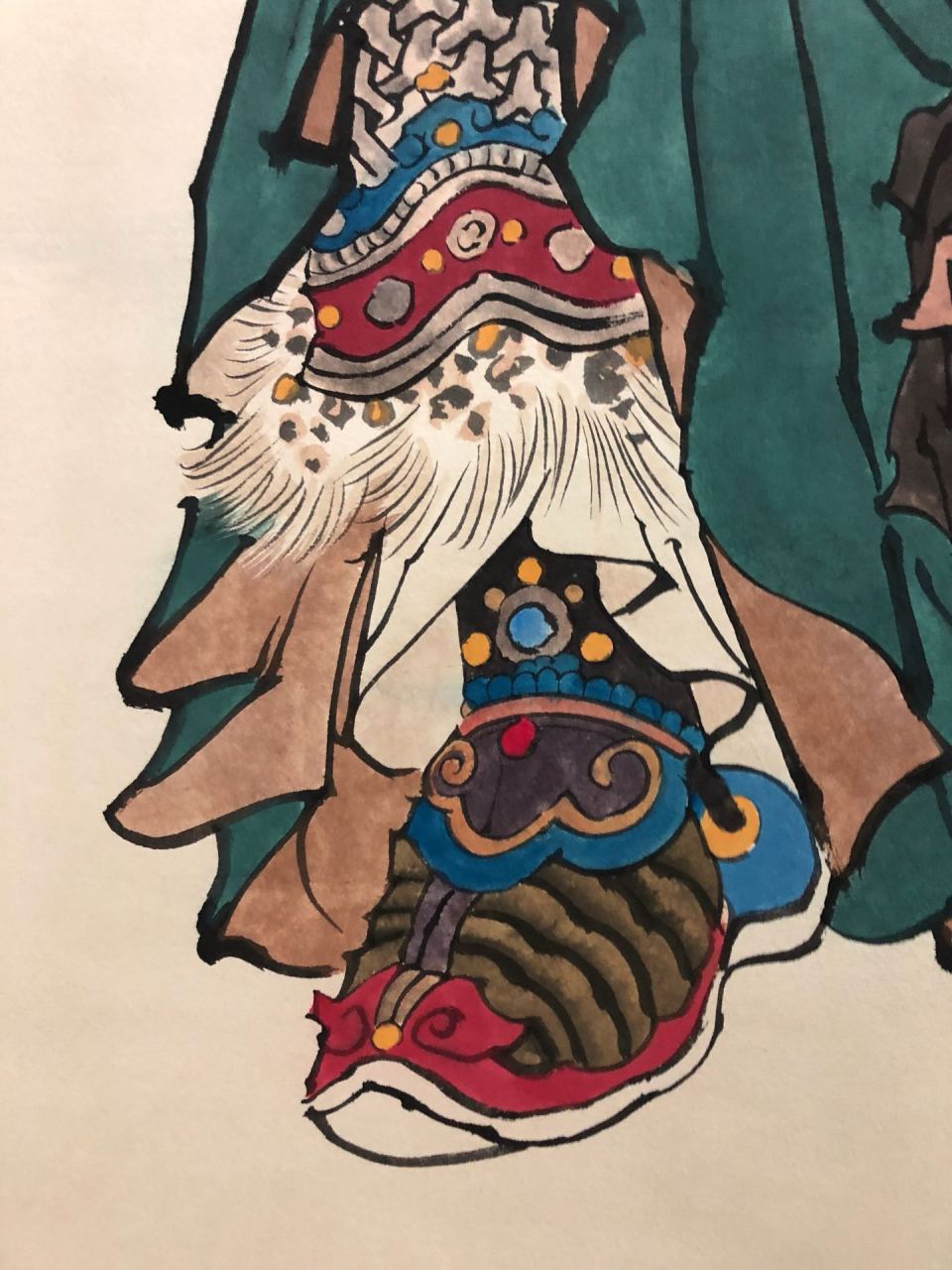 9037 戴敦邦【关公】画轴 1391号 画芯尺寸:67x137
