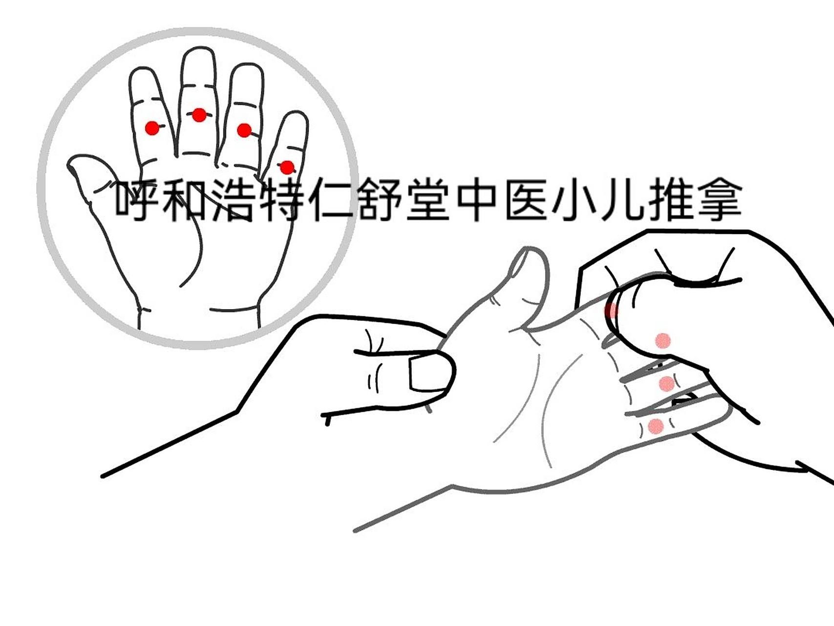 小儿推拿五指节穴位的功效作用与手法  【功效】镇惊安神,调和气血.