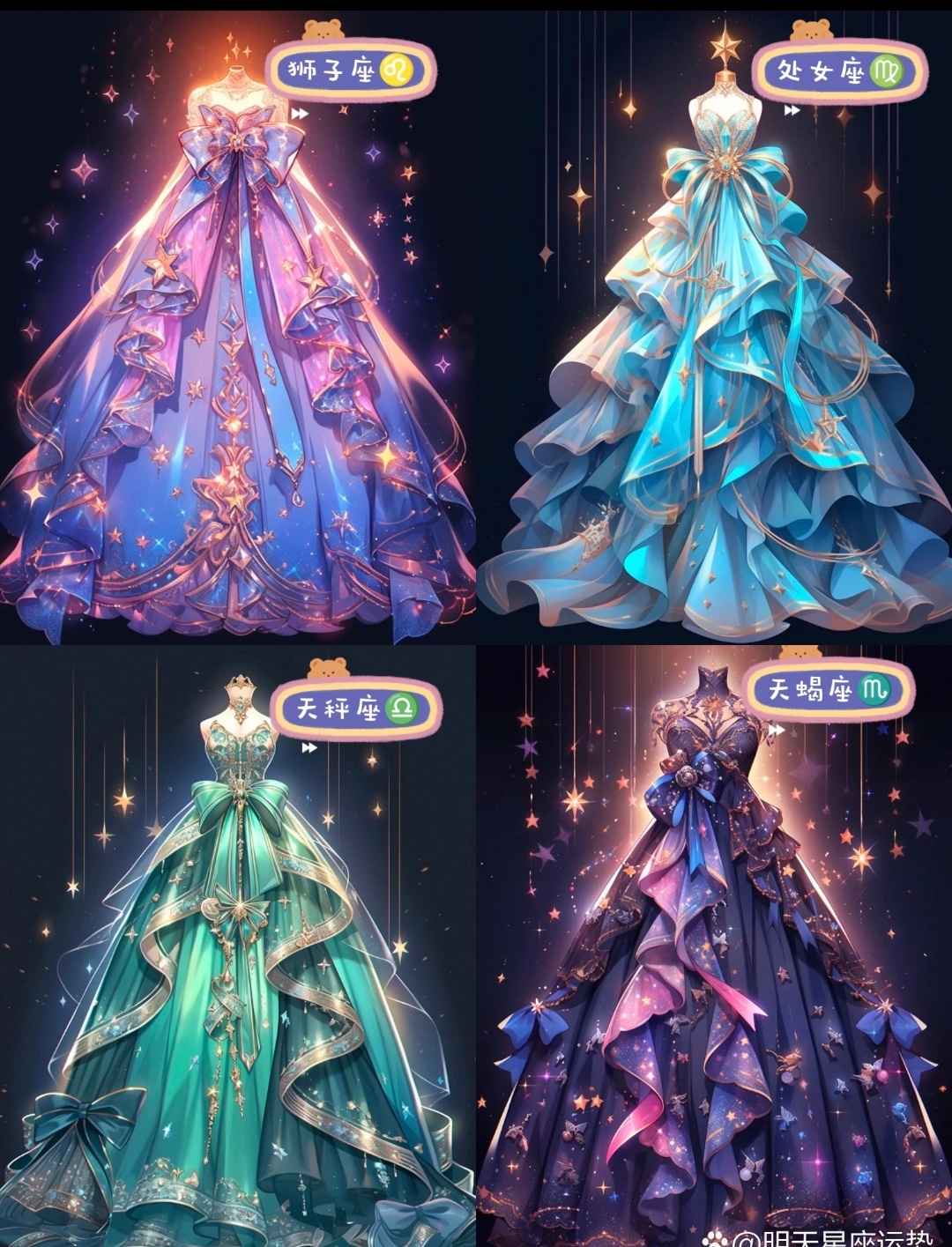 十二星座专属公主裙!请点赞[可怜]
