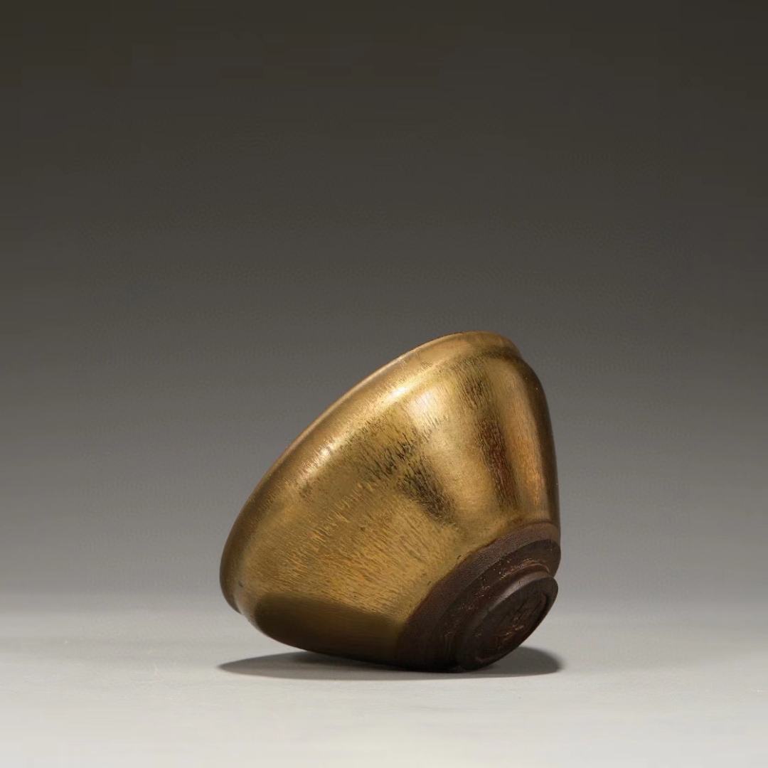 旧藏 北宋 建窑黄金釉盏 尺寸:高7公分 口径12公分