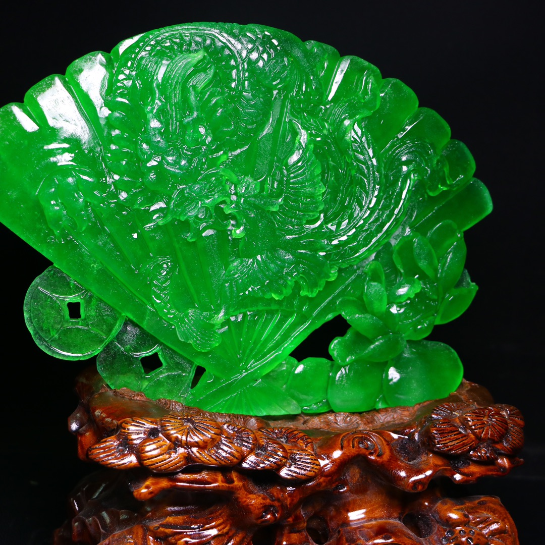 精品旧藏老物件,老翡翠摆件#古董古玩收藏