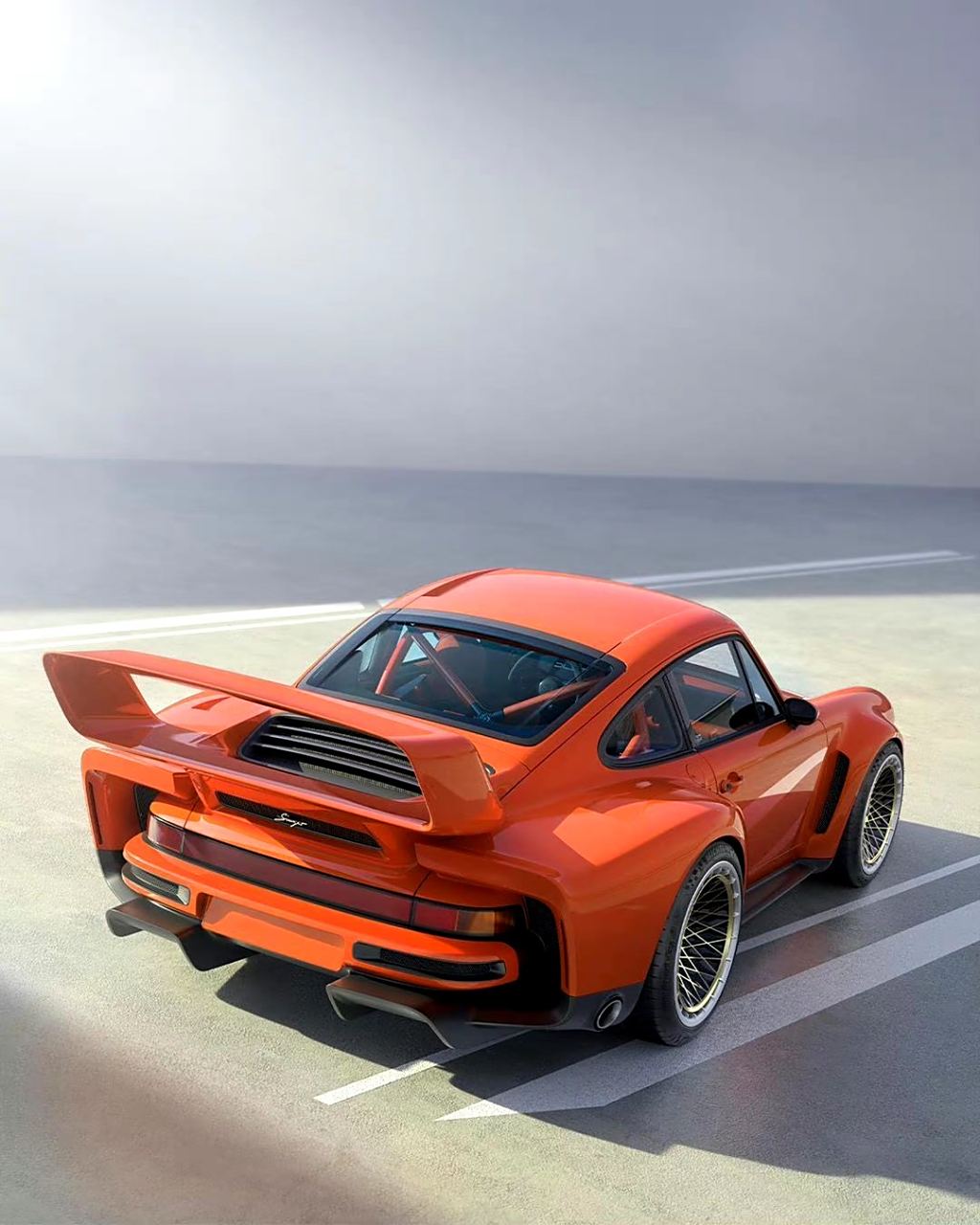 singer dls turbo公布了其改装的保时捷964,其橙红色涂装让人过目不忘