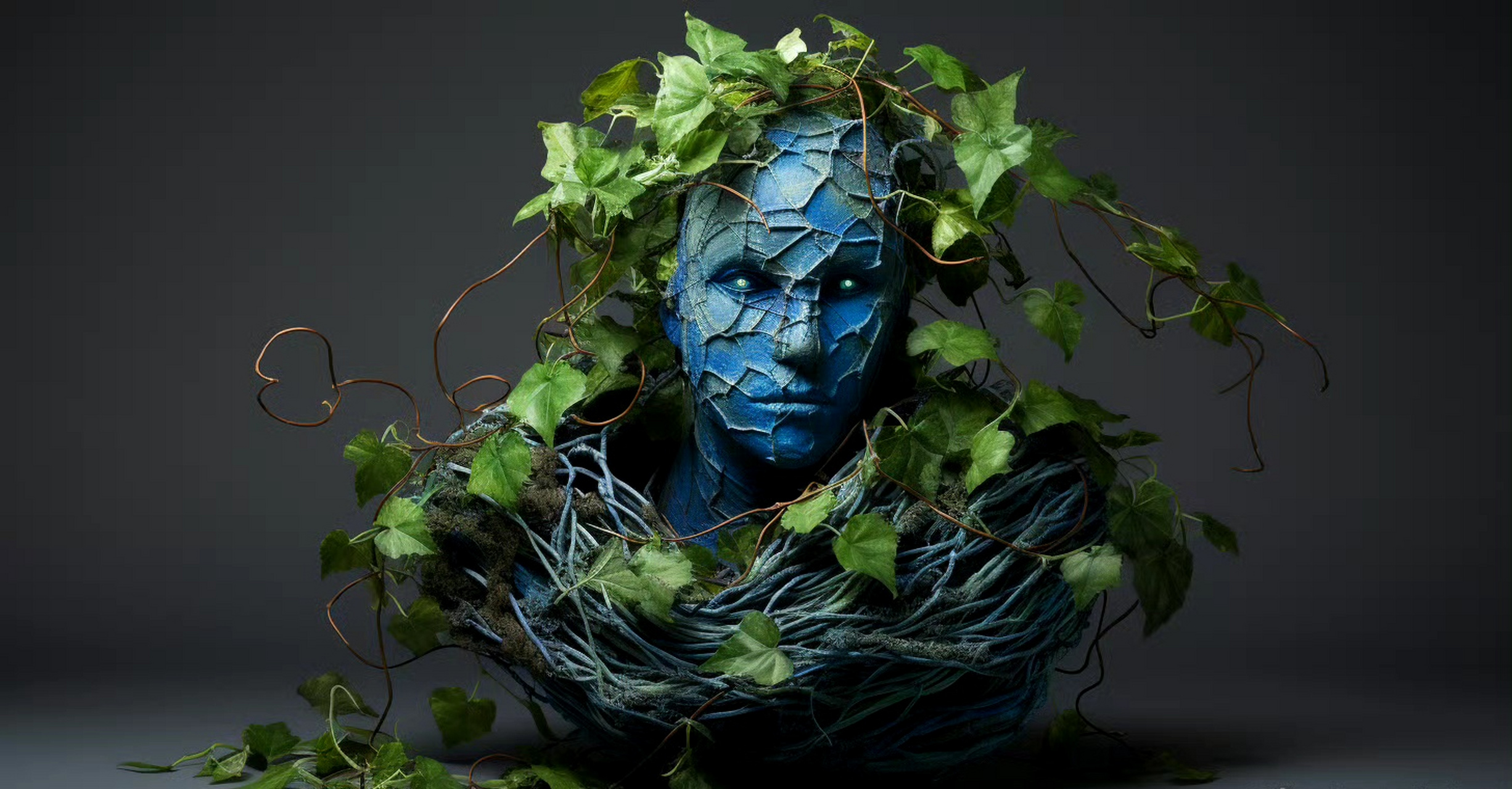 ai生成的一组科幻角色插画作品,植物星球的居民 676767,by mid