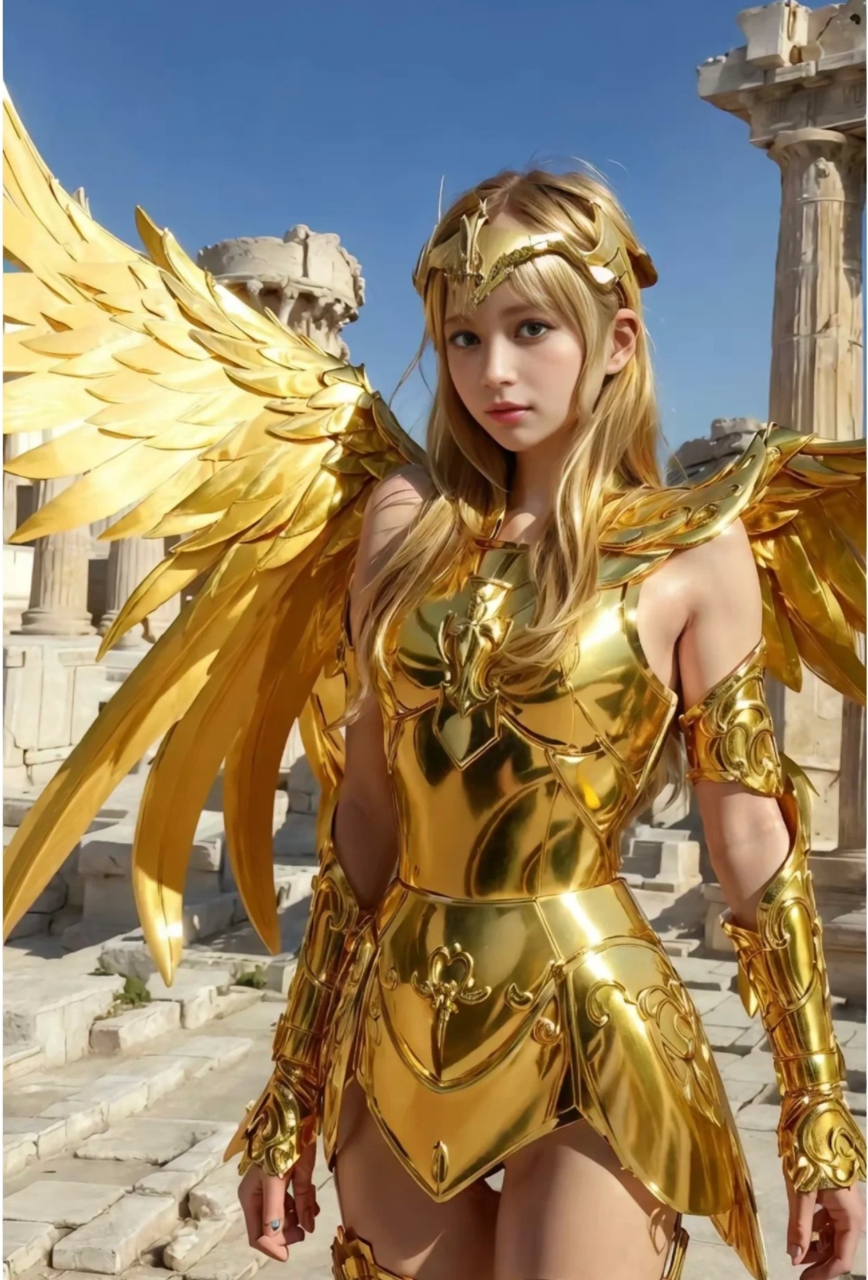 ai创作:女版射手座黄金圣斗士,真的英姿飒爽.