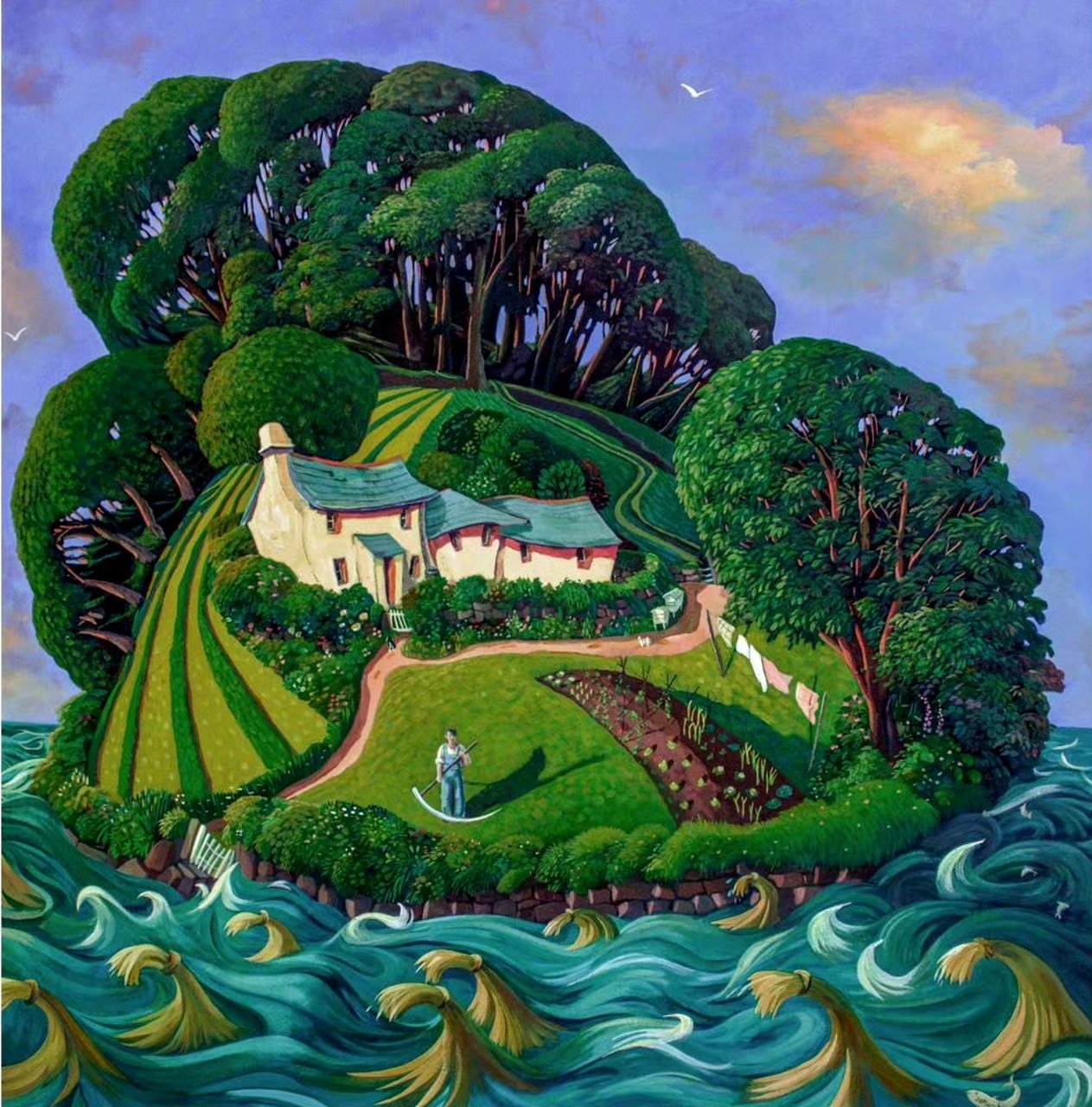 画家henry rothwell绘画作品欣赏,将抽象与写实相结合的风景作品.