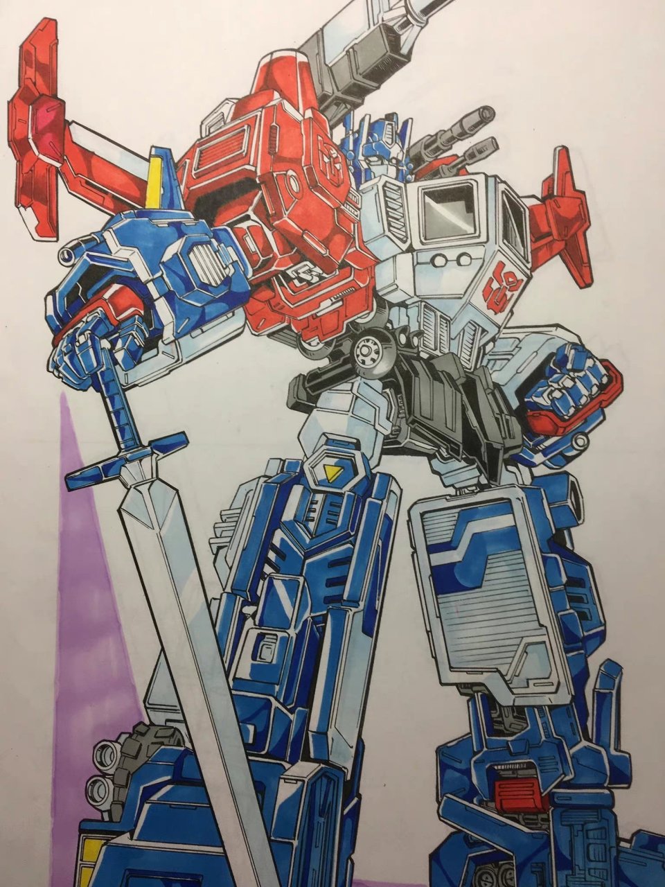 插画师 津岛直人绘制的一组超帅的变形金刚 超神仁莱 插画.