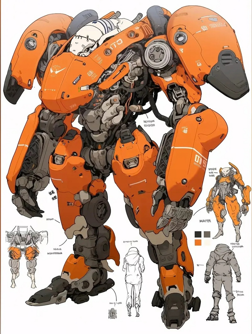 一组ai生成的机甲插画,风格偏向写实,用途广泛,by midjourney.