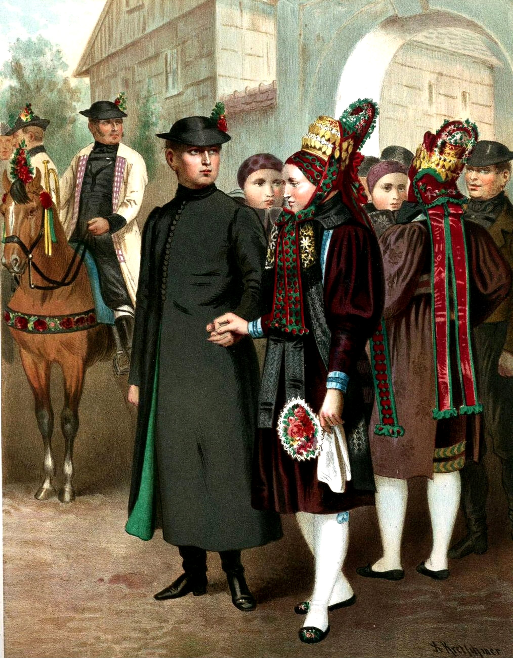 已婚妇 德国民族服饰德国皇室服饰德国妇女德国传统服装德国服饰德国