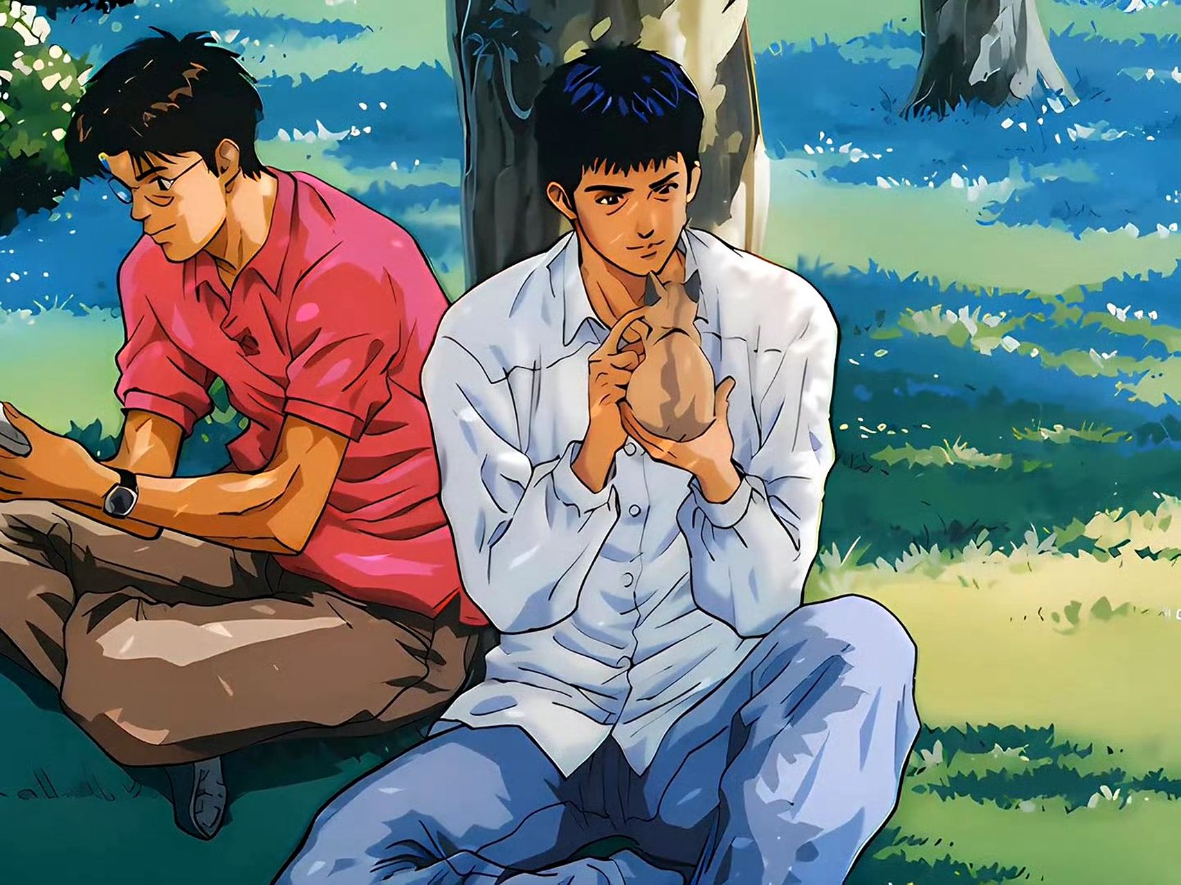 动画《灌篮高手》片尾插画欣赏,展现了湘北五人的各种生活场景,当年追