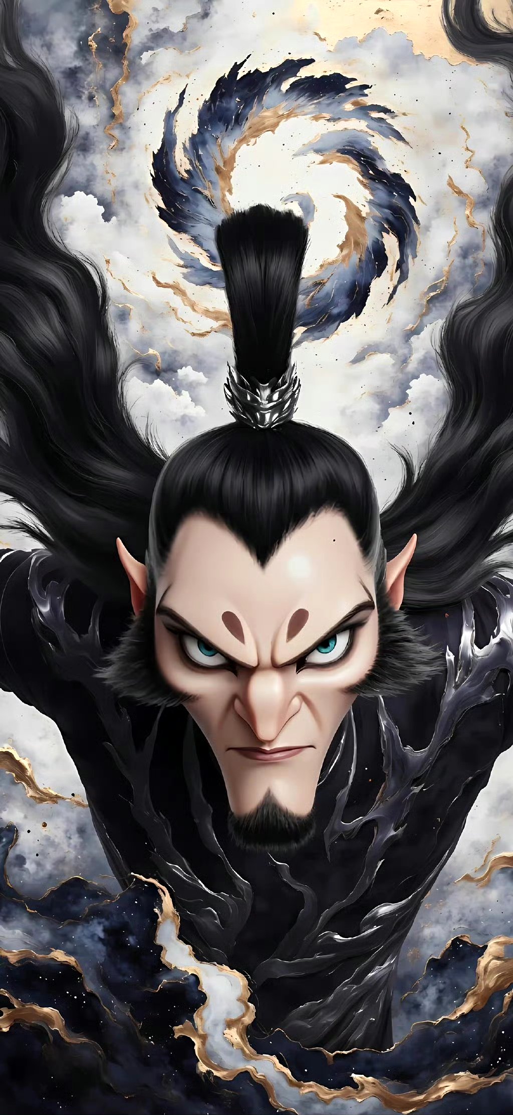 分享一组《哪吒之魔童闹海》申公豹插画作品,由ai生成,造型已经十分