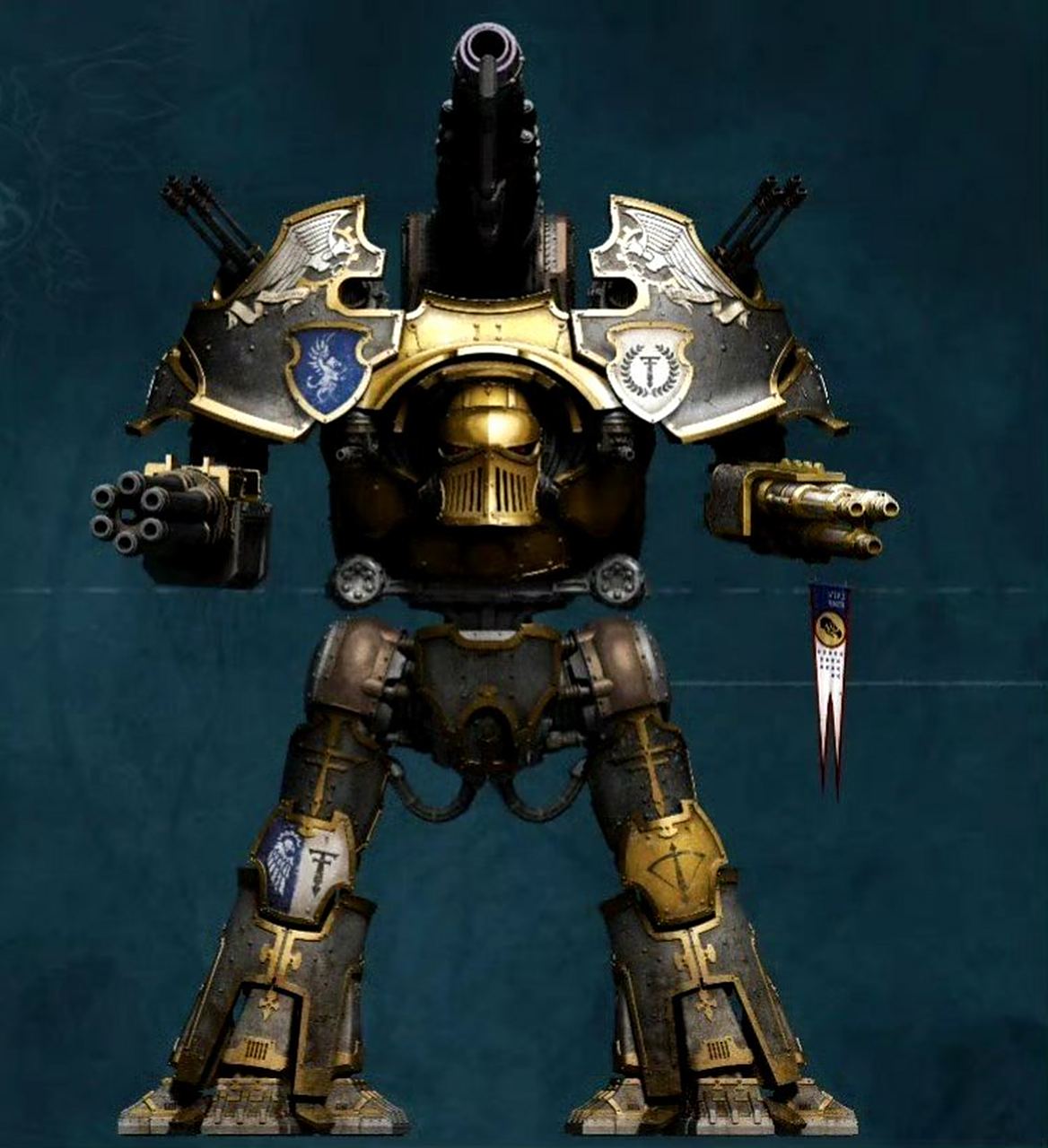 一组游戏《战锤》系列泰坦机甲设计欣赏,展现了不同风格和样式的机体.