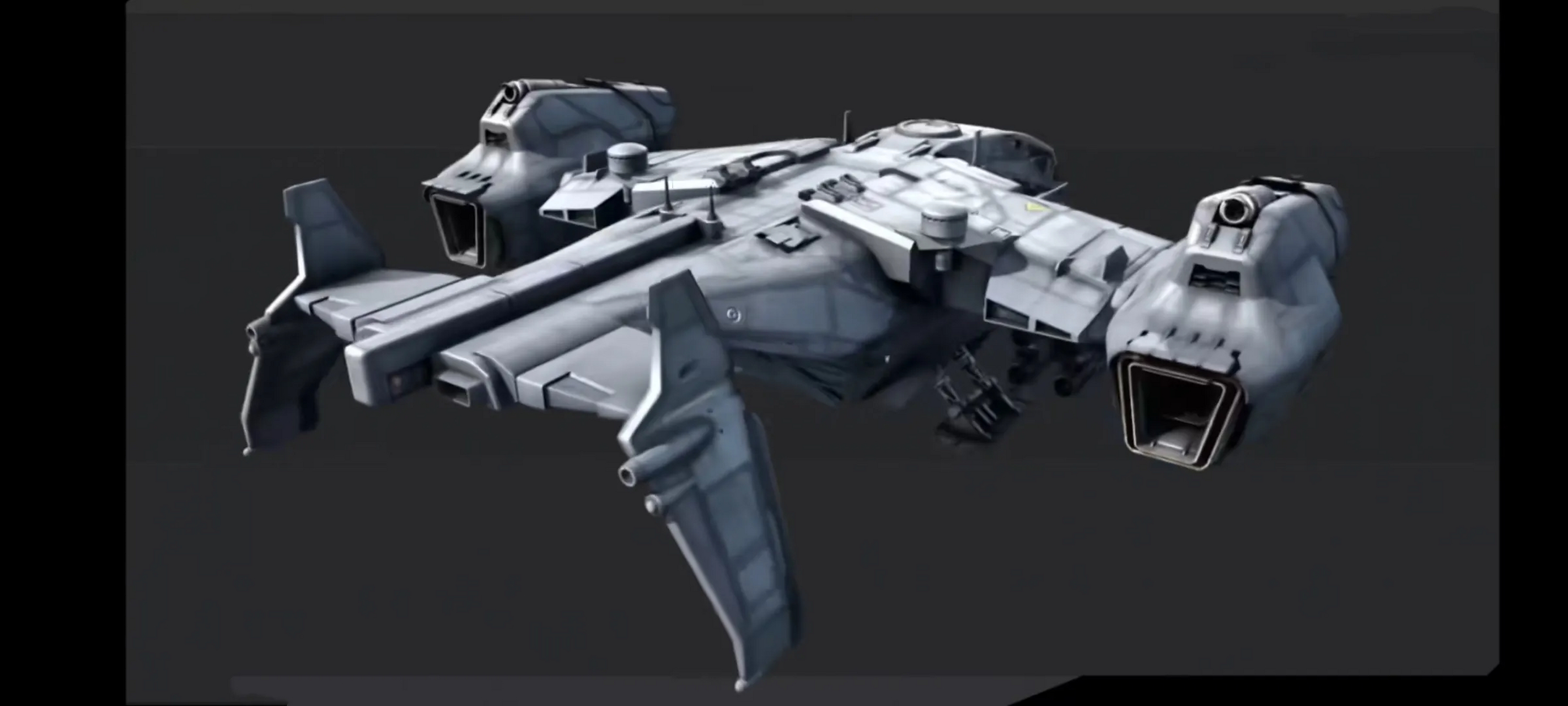 建模欣赏:一组科幻风格的武装运输机建模,功能类似米-24直升机.