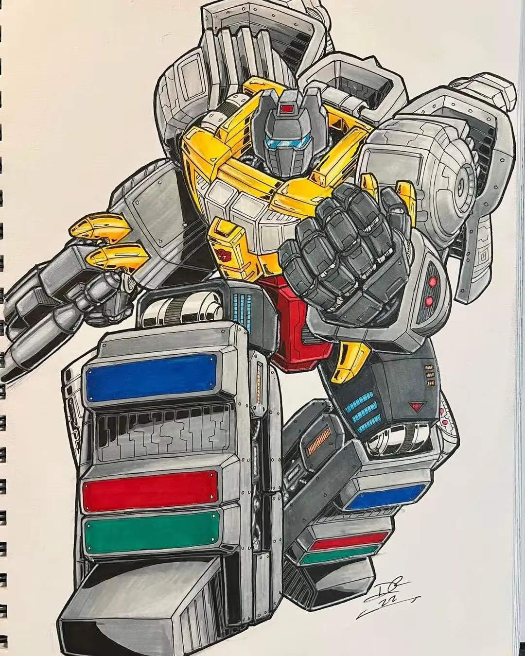 画师dustyn绘制的一组变形金刚同人插画作品,用绚丽的色彩描绘了汽车