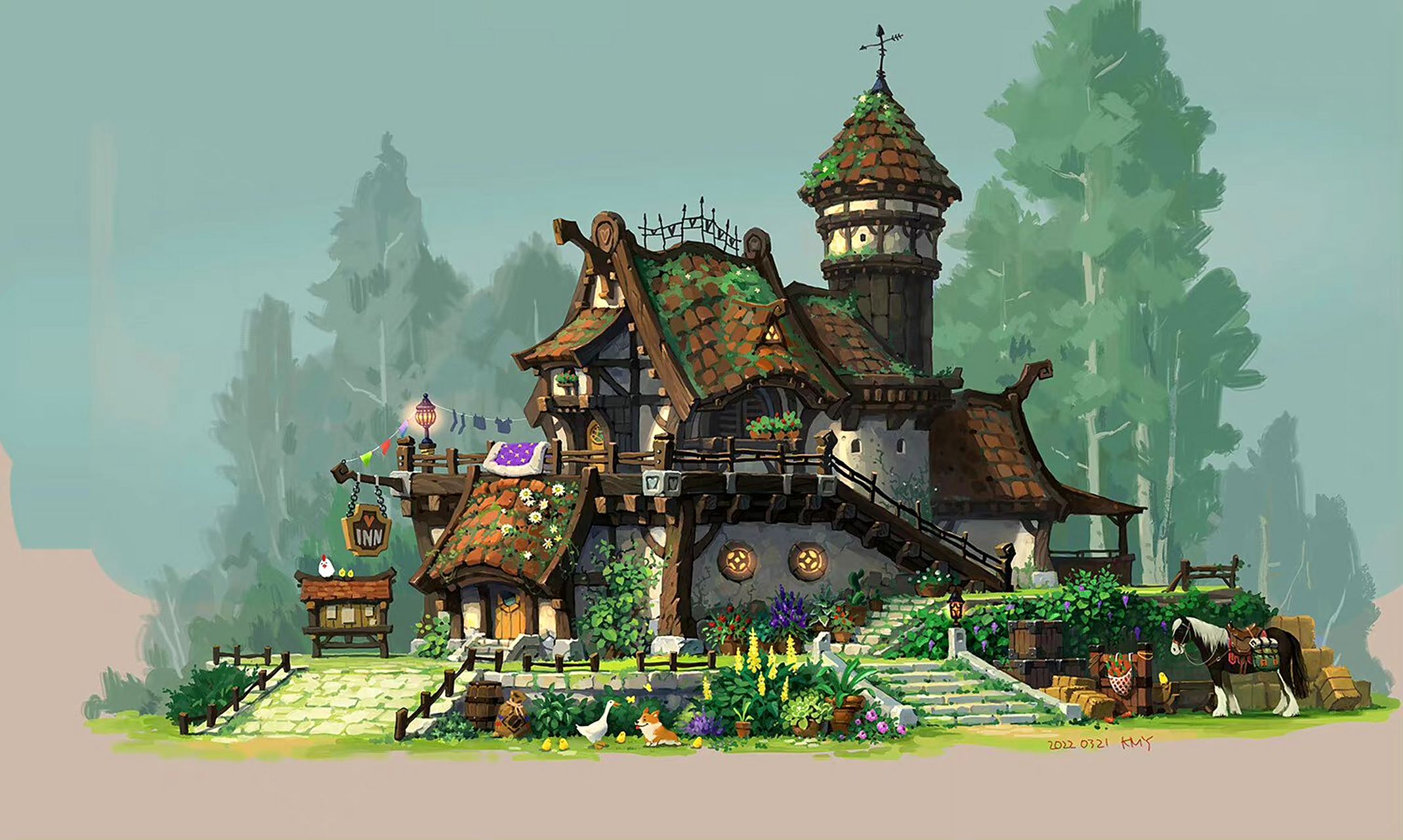 一组卡通小屋设计欣赏,在不同的场景下充满了有趣的风格,by myongkmy