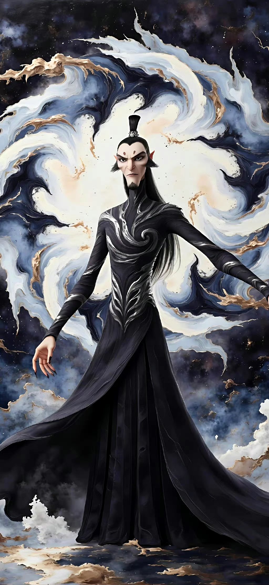 分享一组《哪吒之魔童闹海》申公豹插画作品,由ai生成,造型已经十分