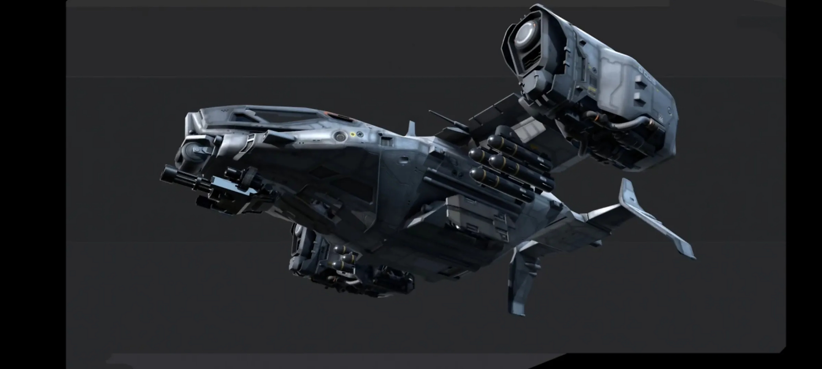 建模欣赏:一组科幻风格的武装运输机建模,功能类似米-24直升机.