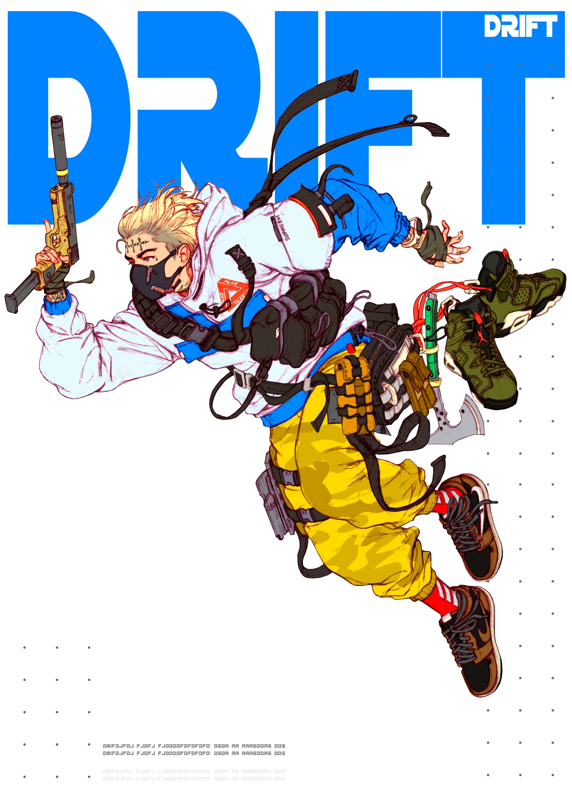 一组街头潮流风格的科幻插画,by ca boro. #动漫# #插画# #二次元