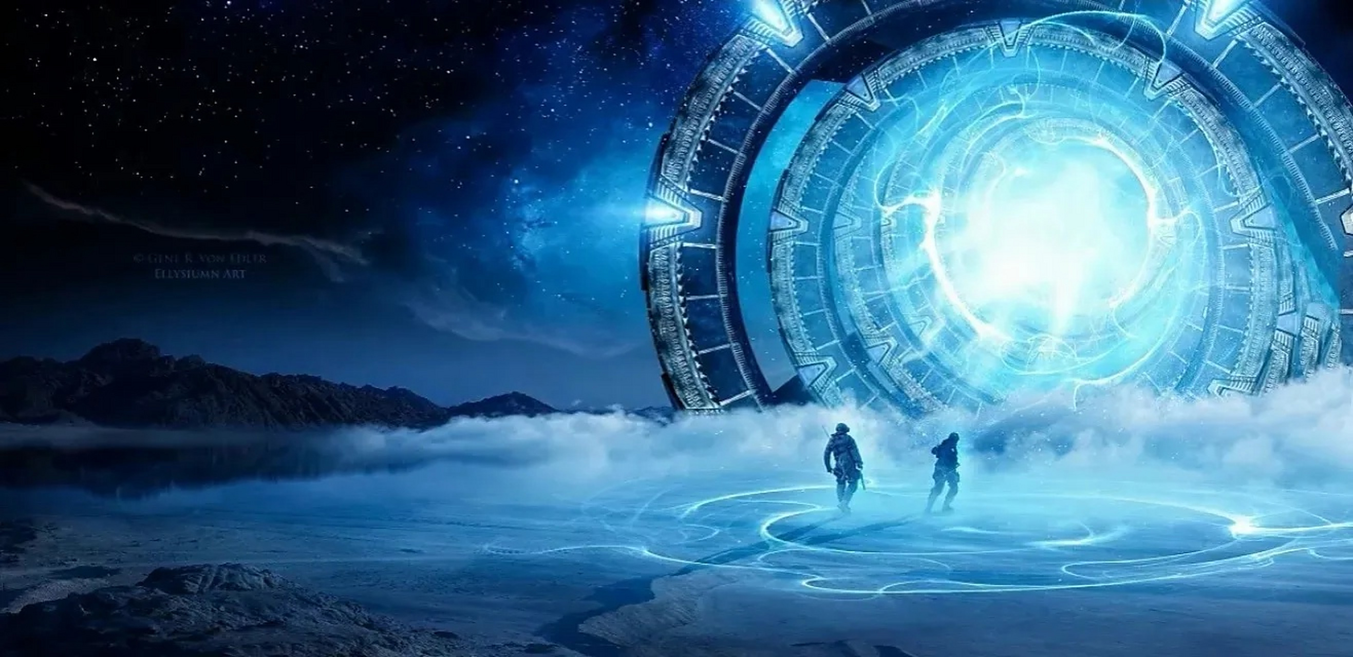 一组科幻场景插画欣赏,科技使人类有机会跨越时空.