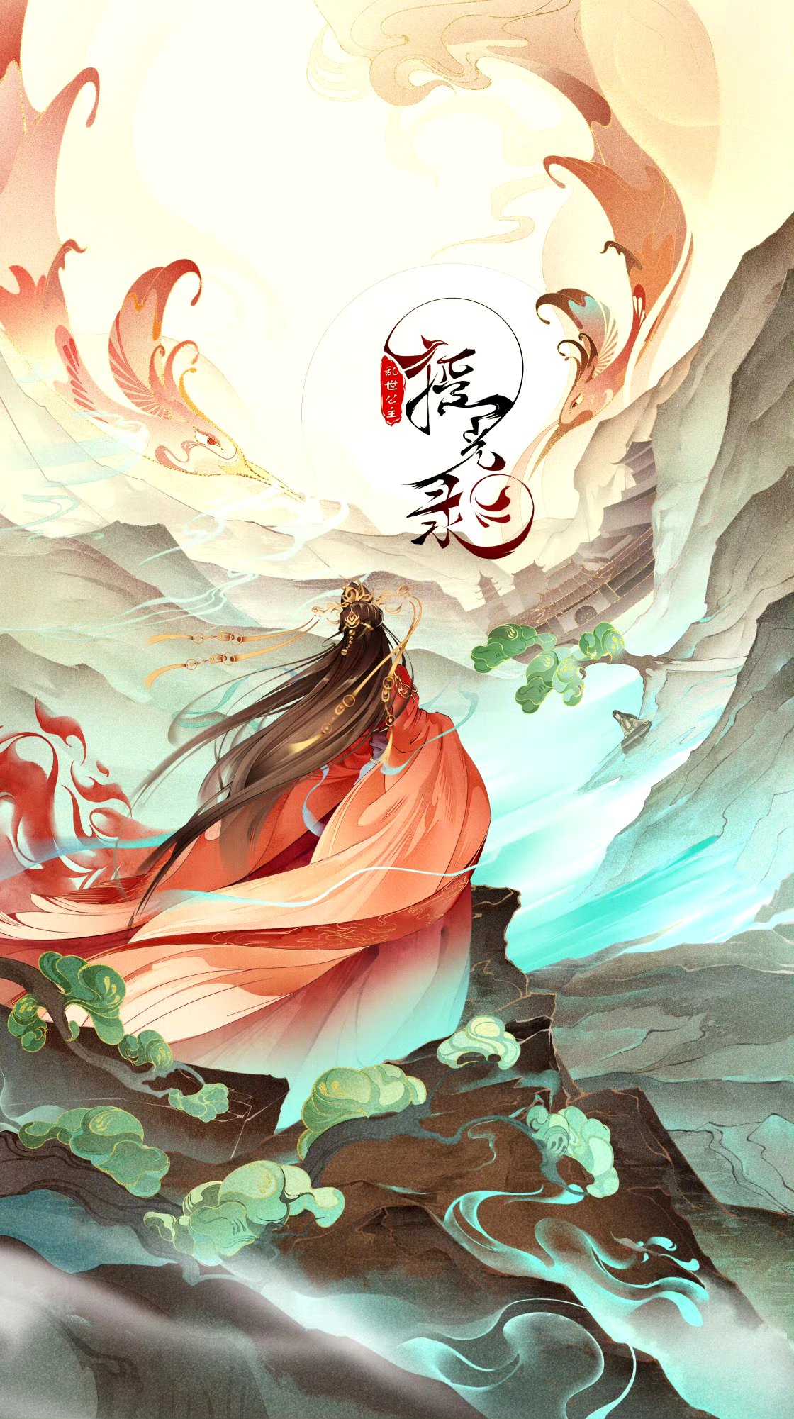 分享一组国风绘画作品,用壁画的风格绘制了动人的神话故事,色彩绚丽而