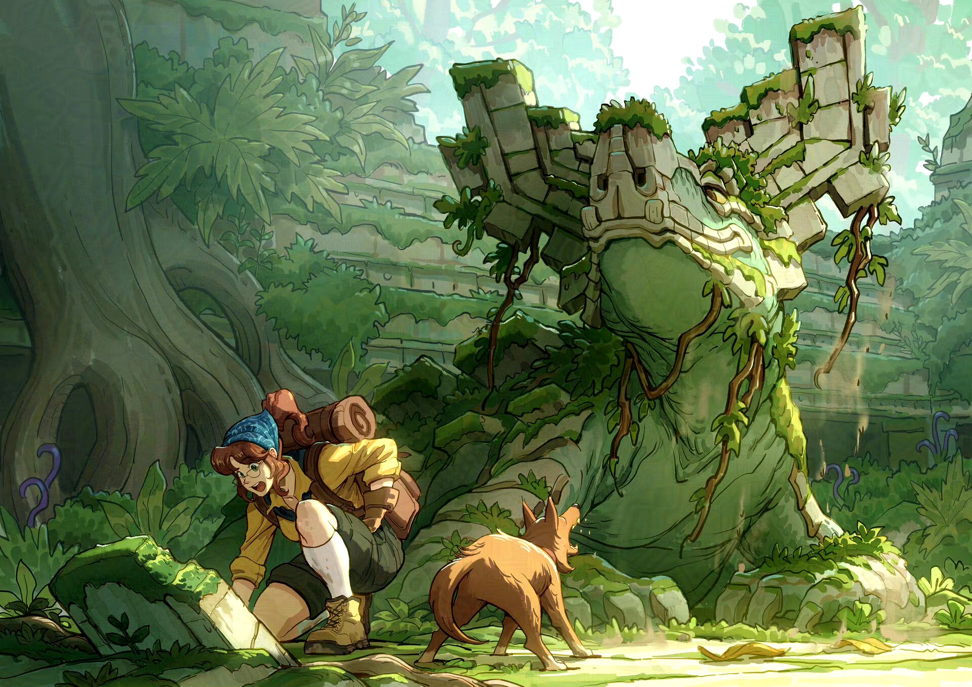 奇幻异世界风格卡通场景二次元场景插图插画动画场景设计概念设计图