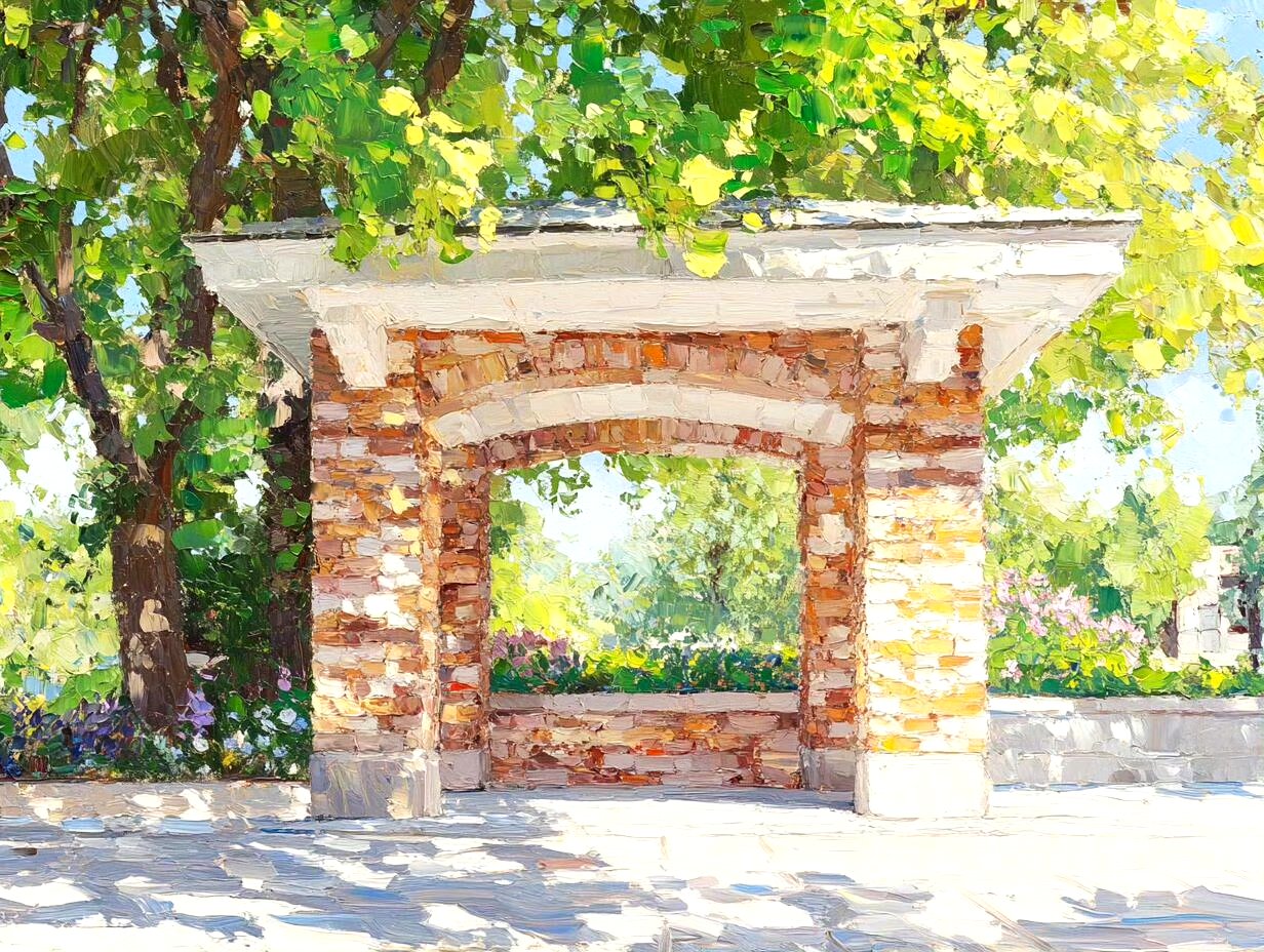 分享一组风景绘画作品,用明快的色彩描绘了夏日的风景